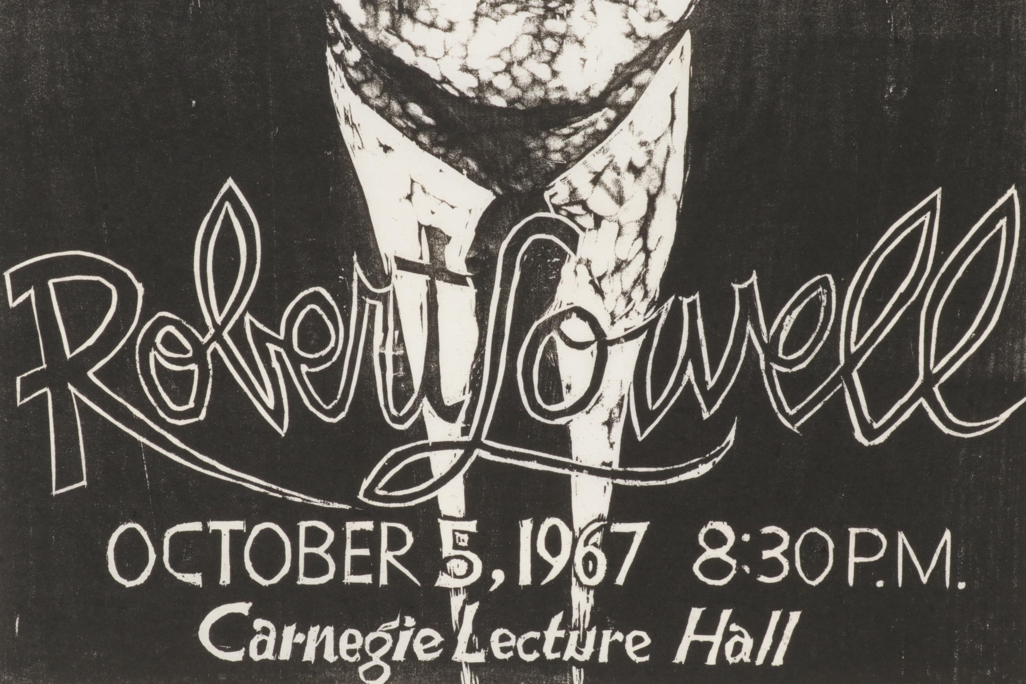 Sidney Chafetz Woodcut "Robert Lowell," 1967