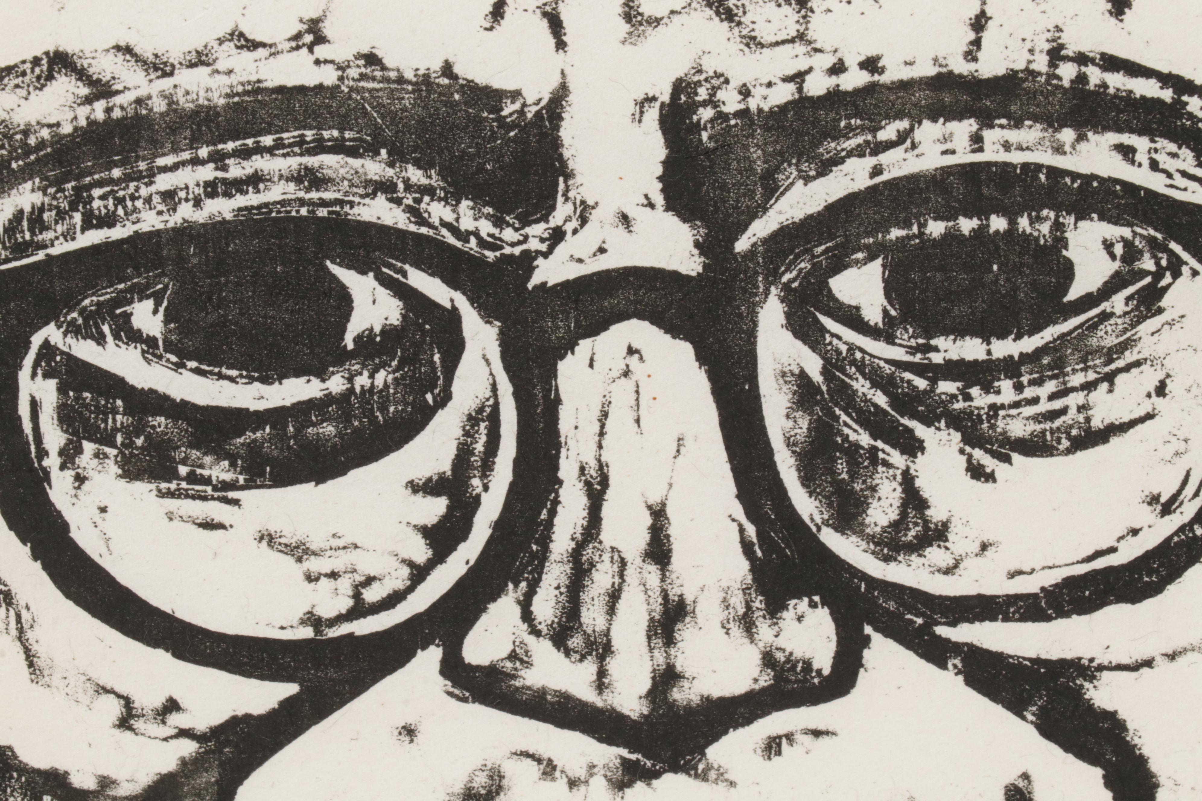 Sidney Chafetz Woodcut "Robert Lowell," 1967