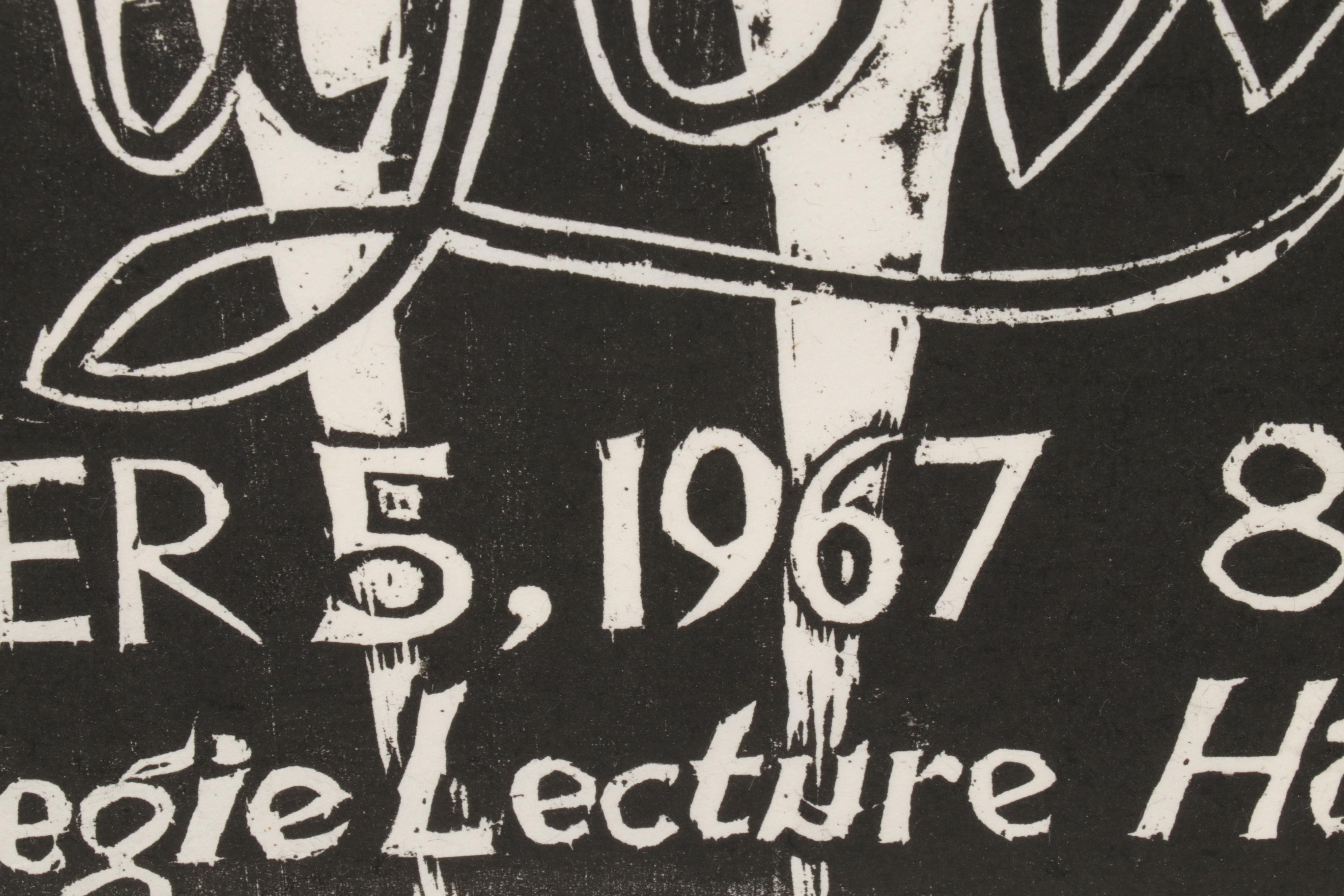 Sidney Chafetz Woodcut "Robert Lowell," 1967