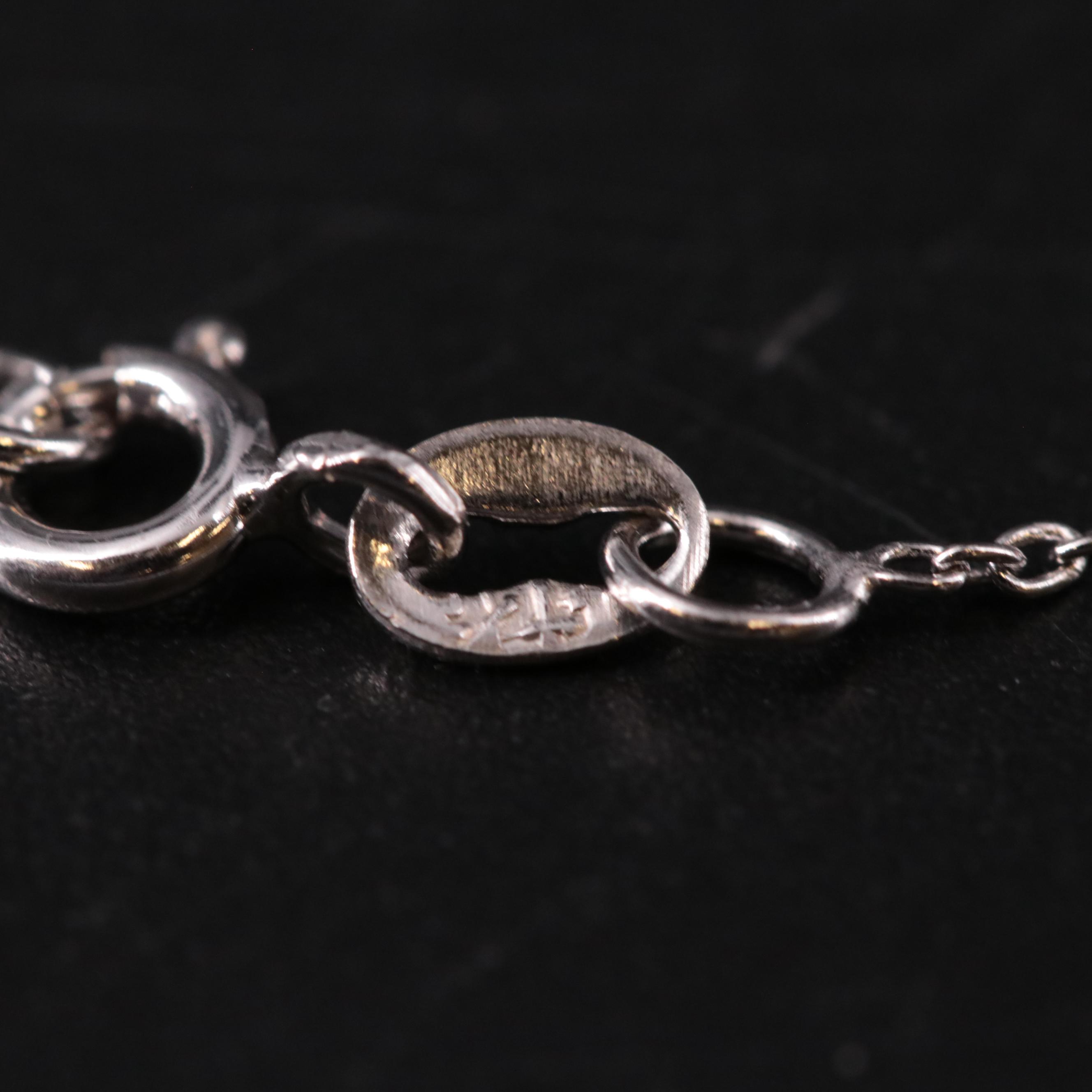 Sterling Silver Gemstone Rolo Chain Pendant Necklace