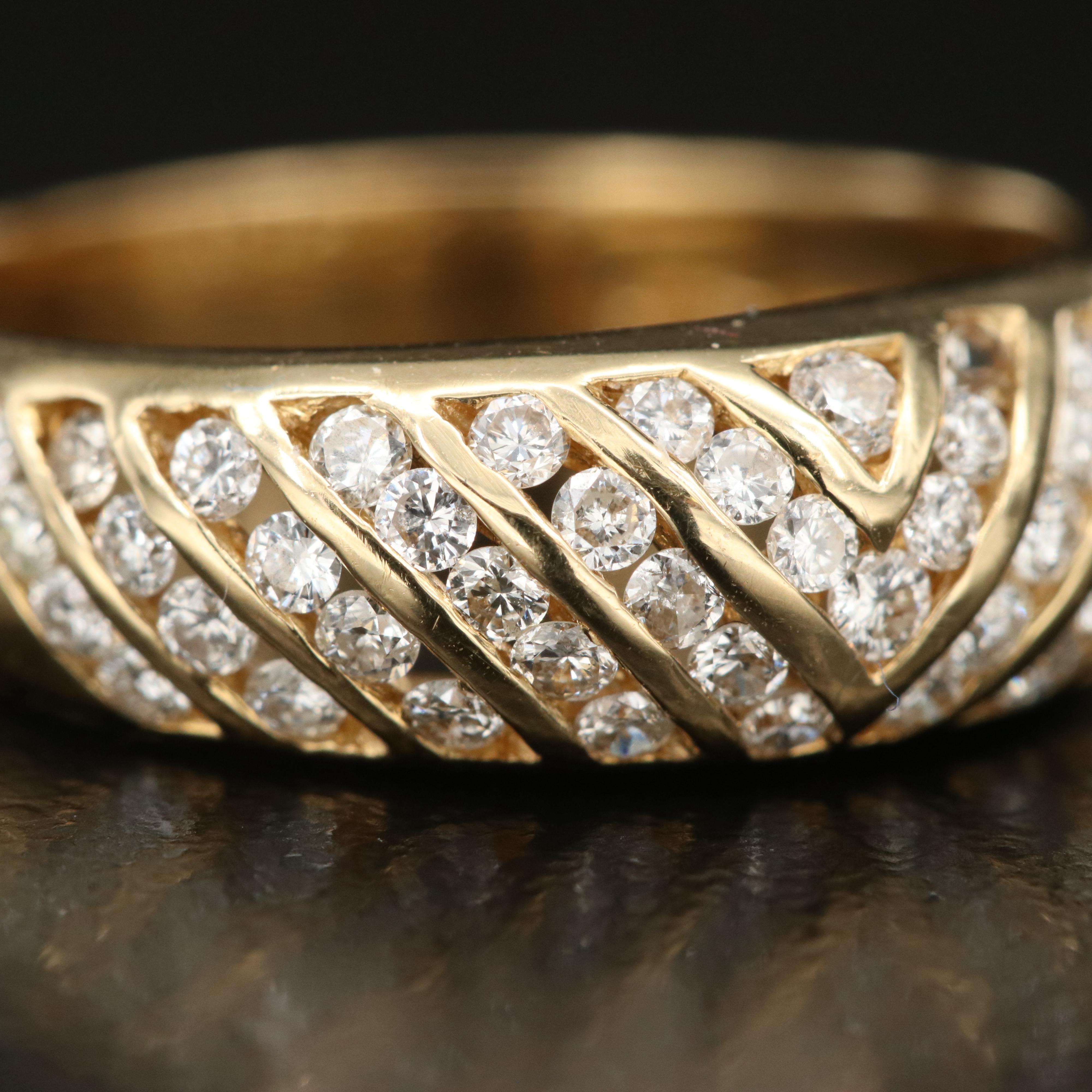 18K 0.49 CTW Diamond Dome Ring