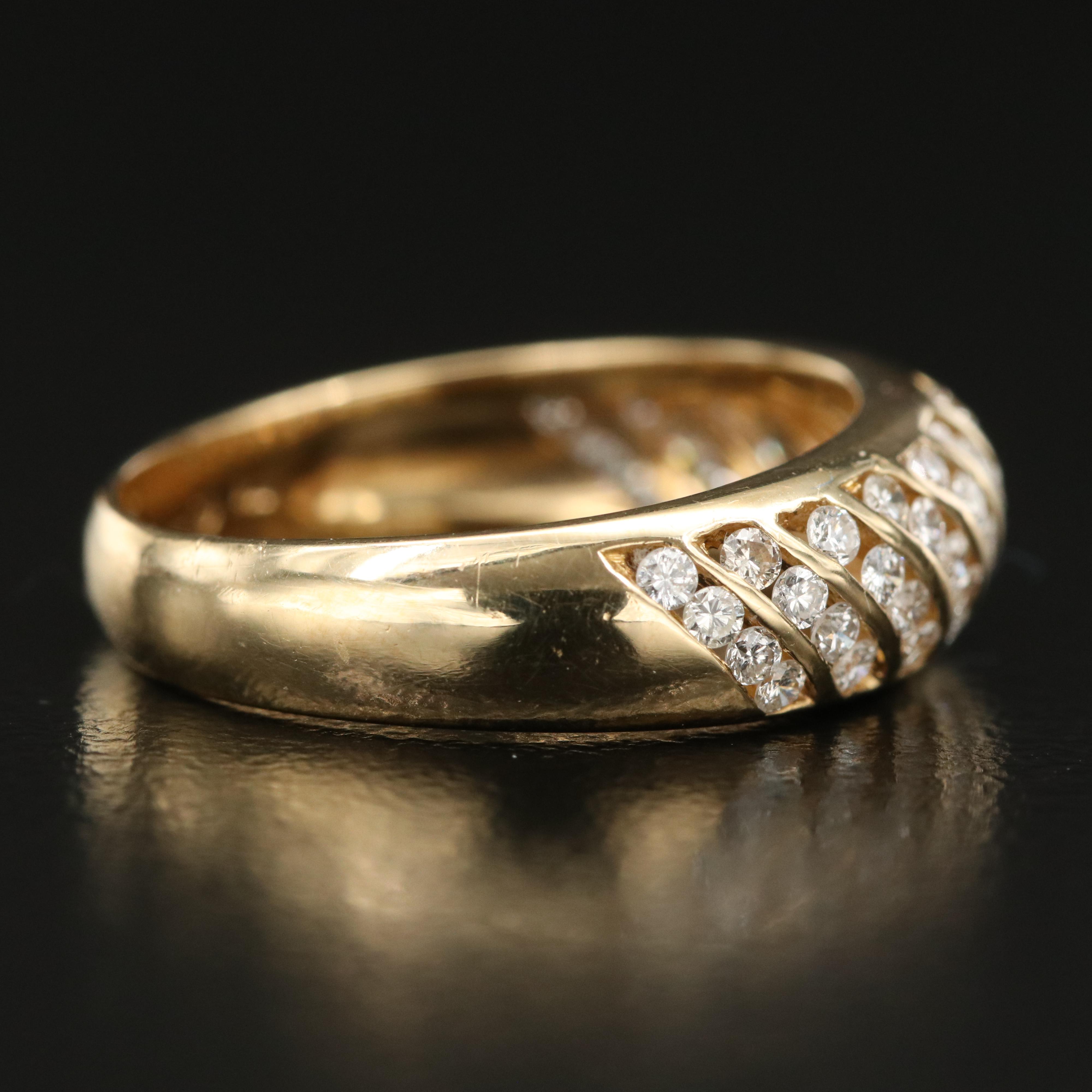 18K 0.49 CTW Diamond Dome Ring