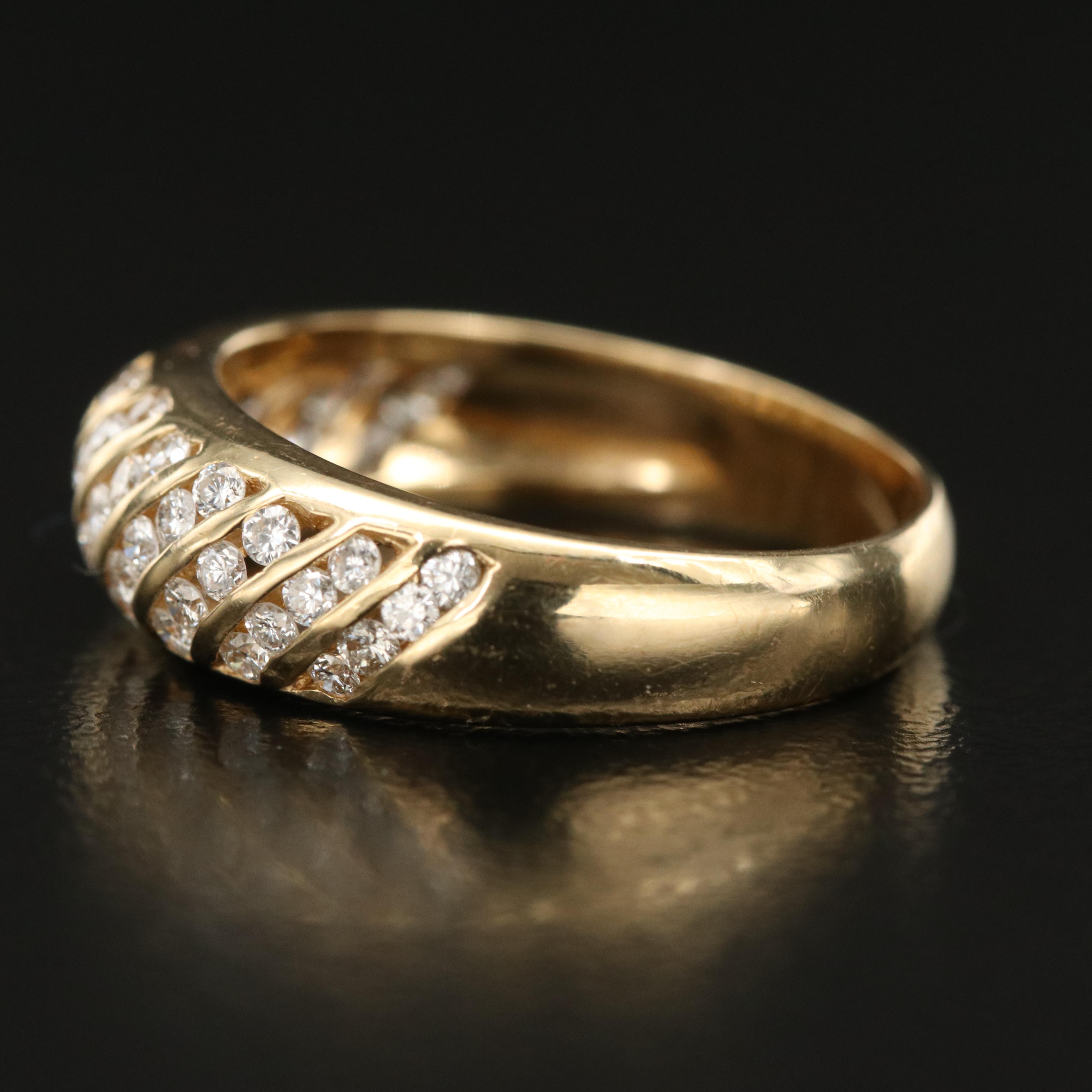 18K 0.49 CTW Diamond Dome Ring