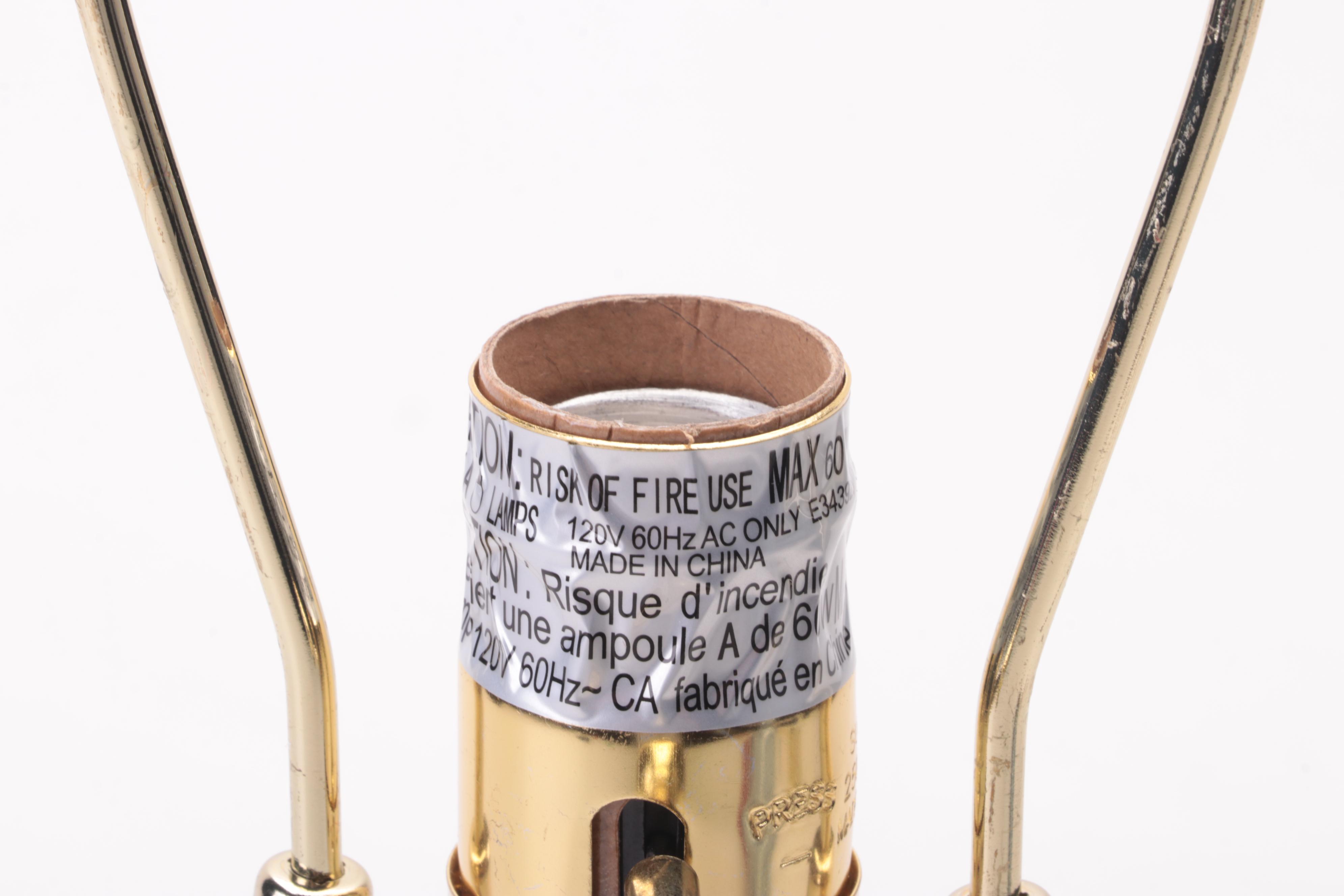 Pair of Ralph Lauren "Lauren" Blue and White Double Gourd Porcelain Lamps