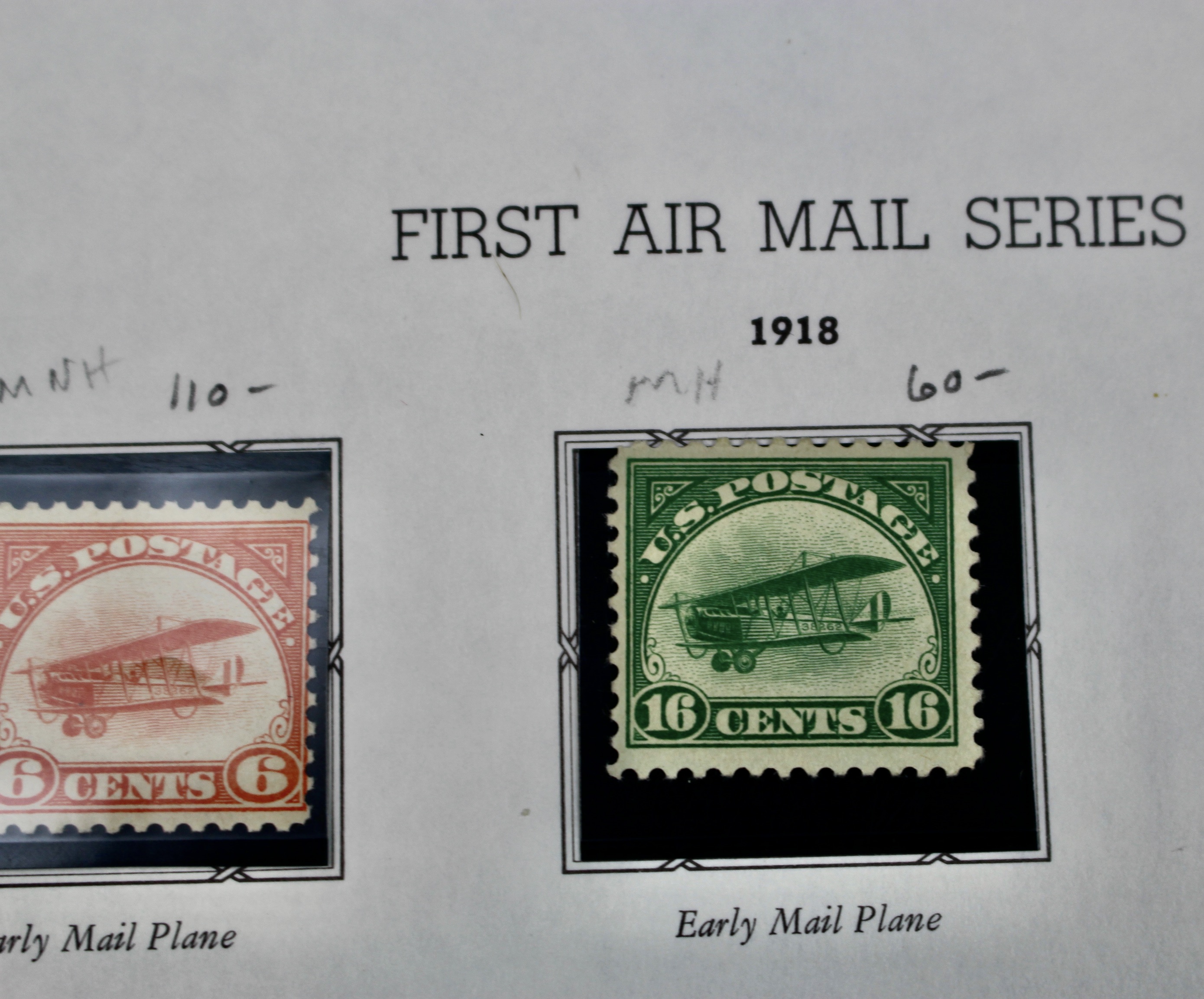 U.S. Airmail Stamp Collection Including Scott #'s C1-C6