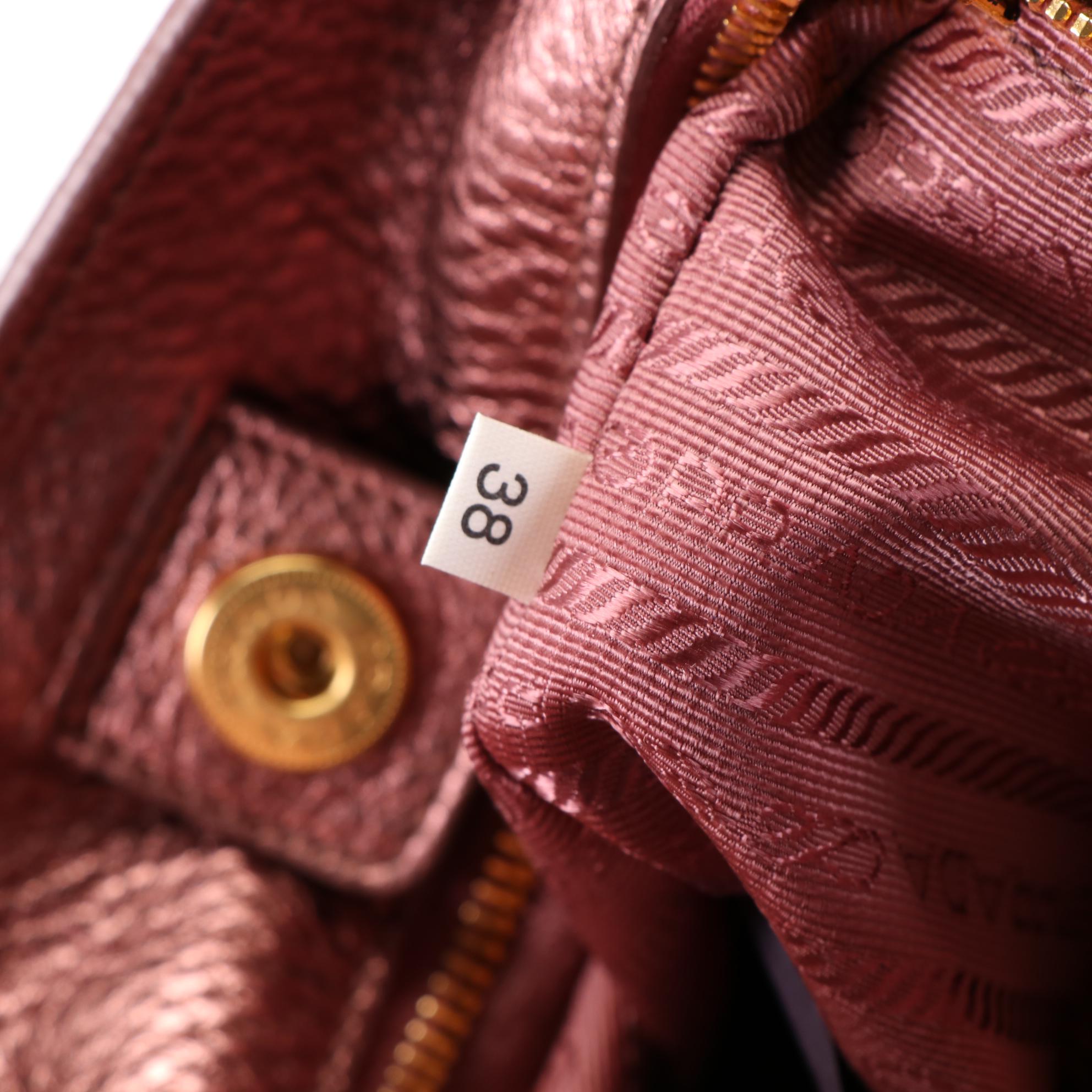 Prada Medium Shoulder Bag in Metallic Deerskin Leather