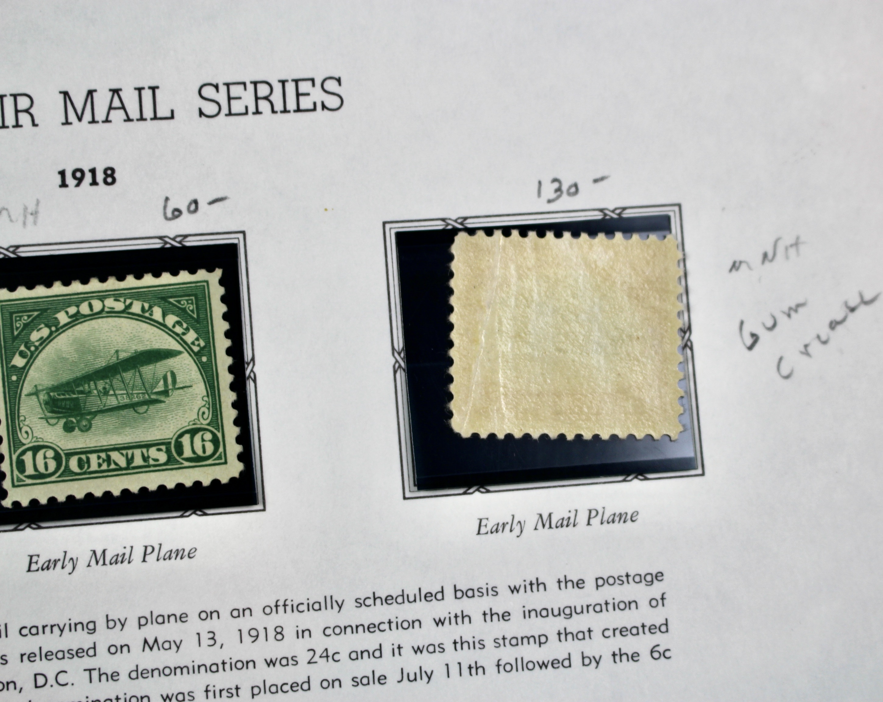 U.S. Airmail Stamp Collection Including Scott #'s C1-C6