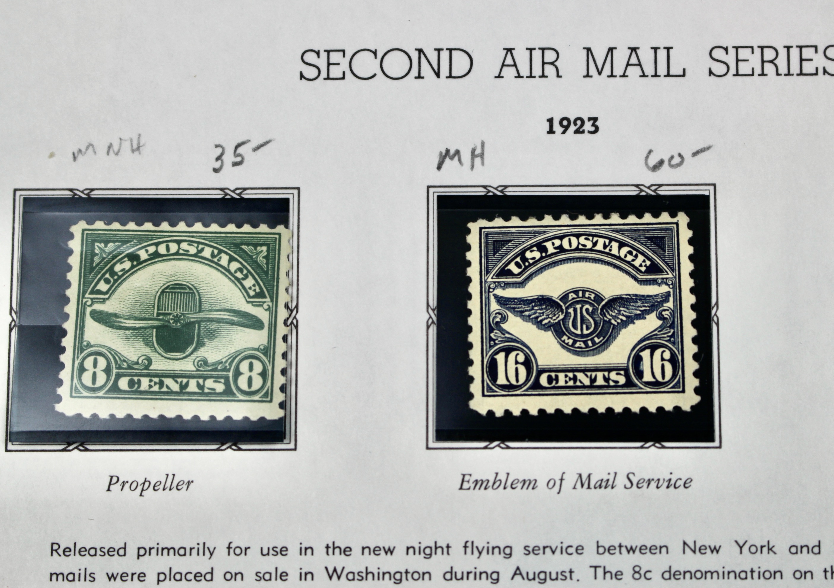 U.S. Airmail Stamp Collection Including Scott #'s C1-C6