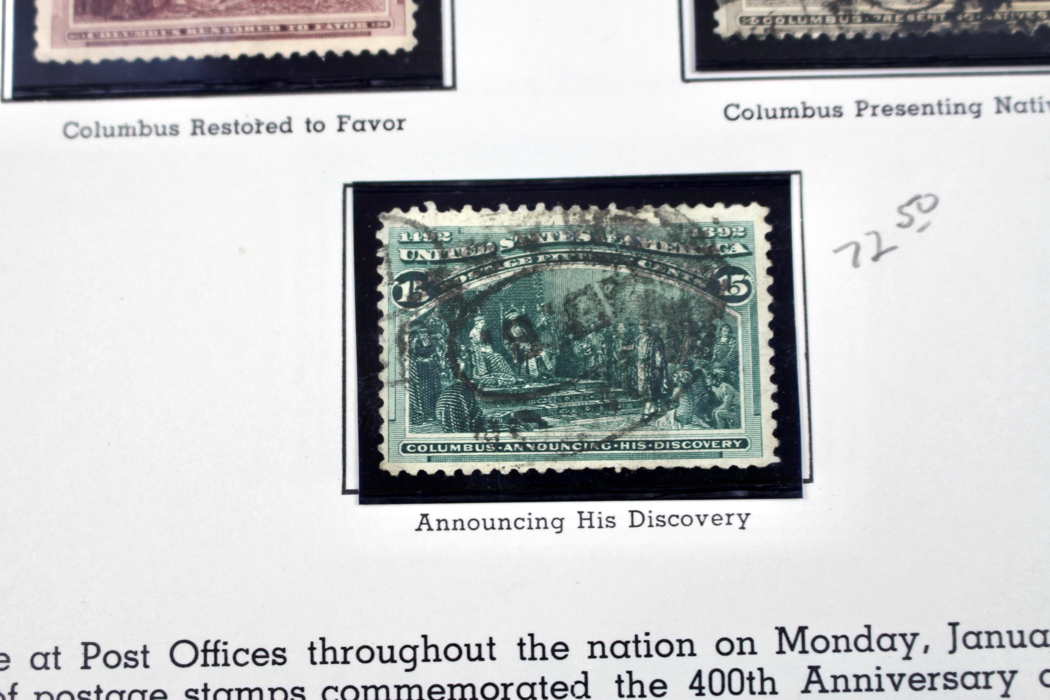 U.S. Commemorative Stamp Collection Including Stamps from 1893-1959