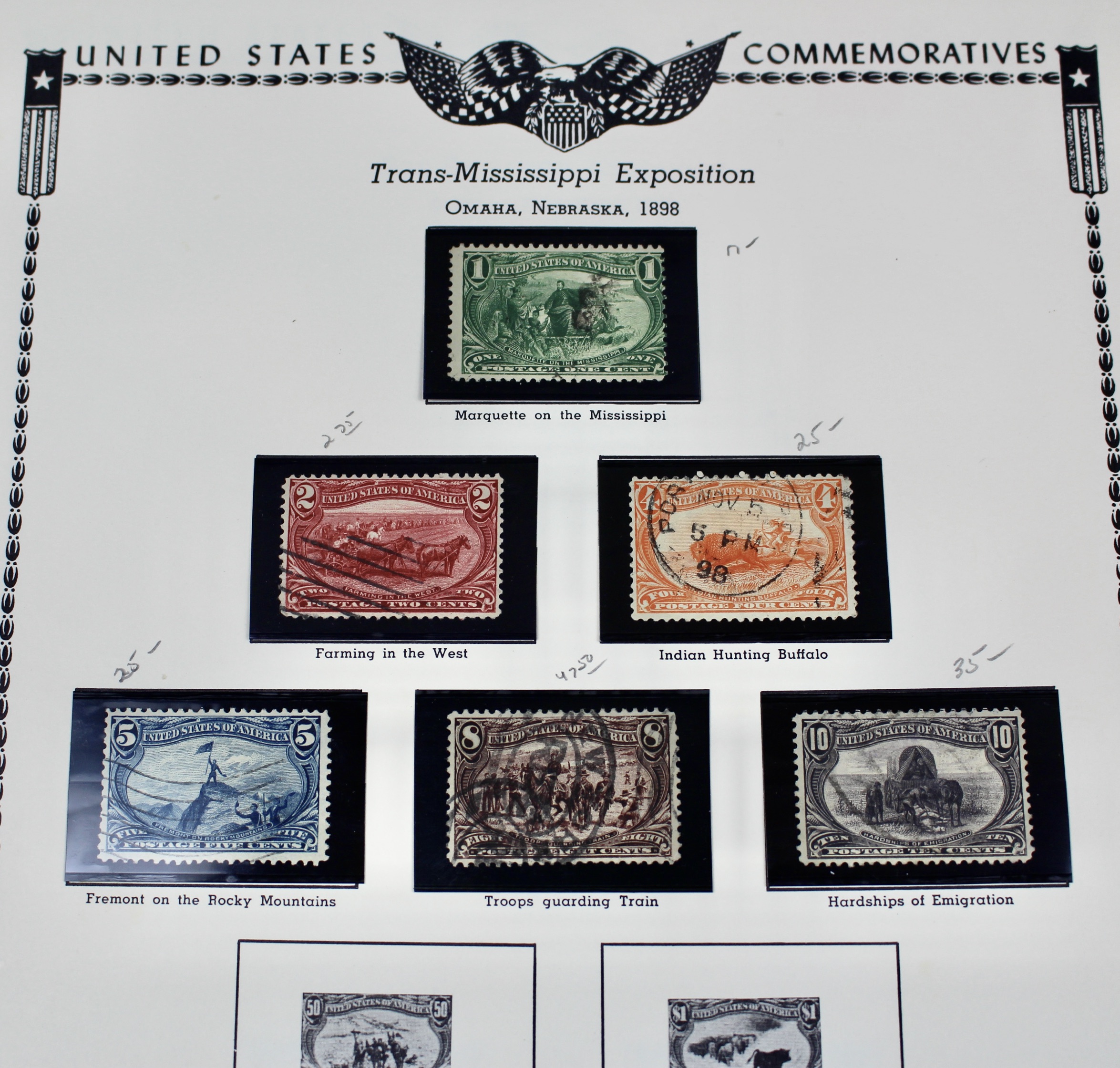 U.S. Commemorative Stamp Collection Including Stamps from 1893-1959