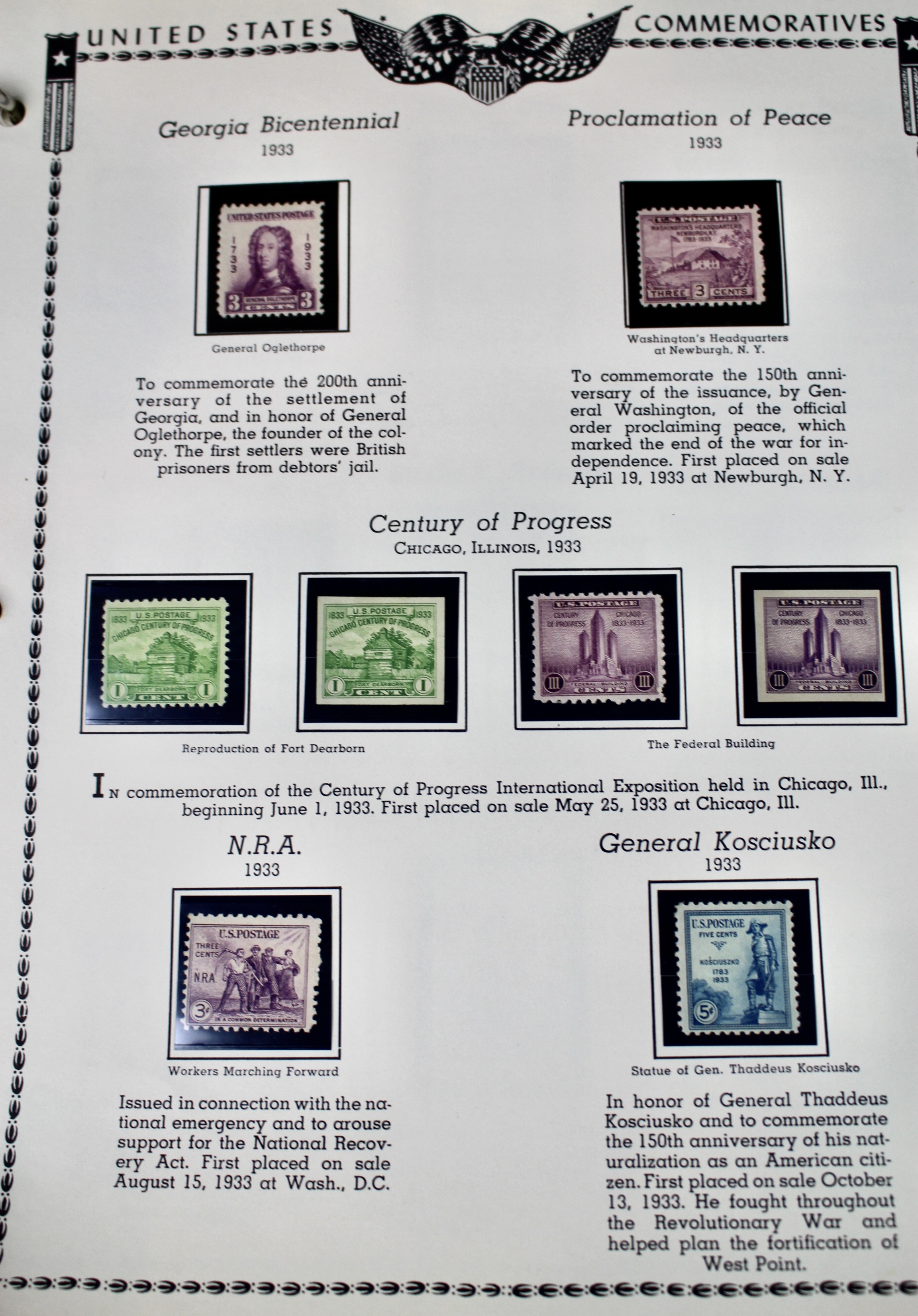 U.S. Commemorative Stamp Collection Including Stamps from 1893-1959