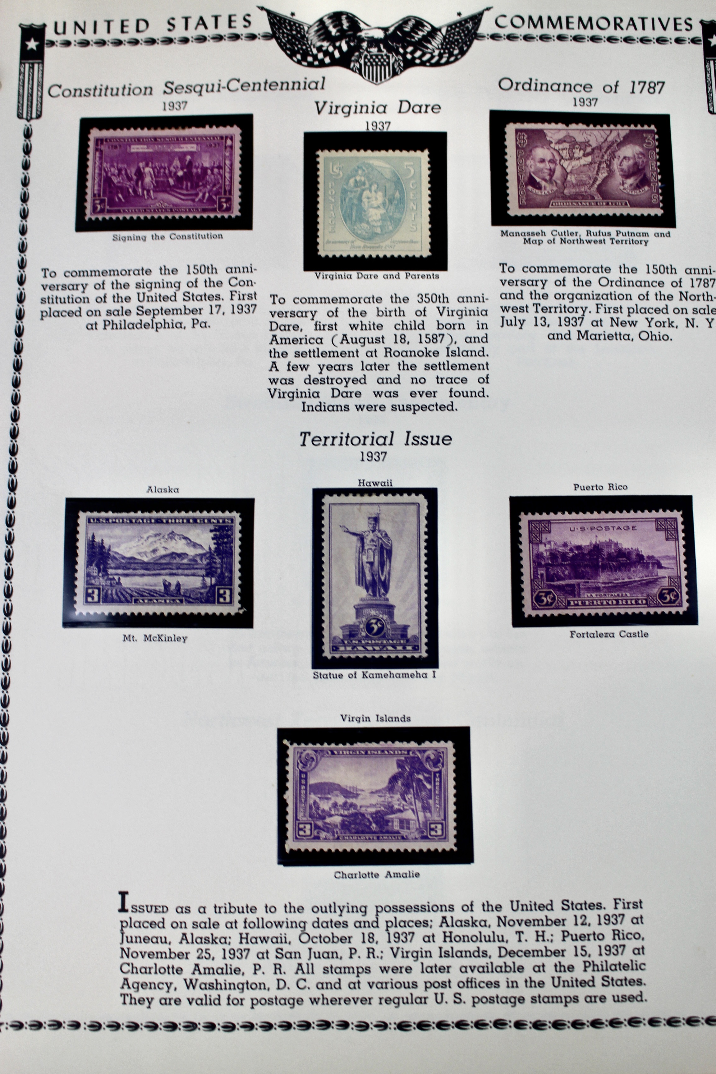 U.S. Commemorative Stamp Collection Including Stamps from 1893-1959