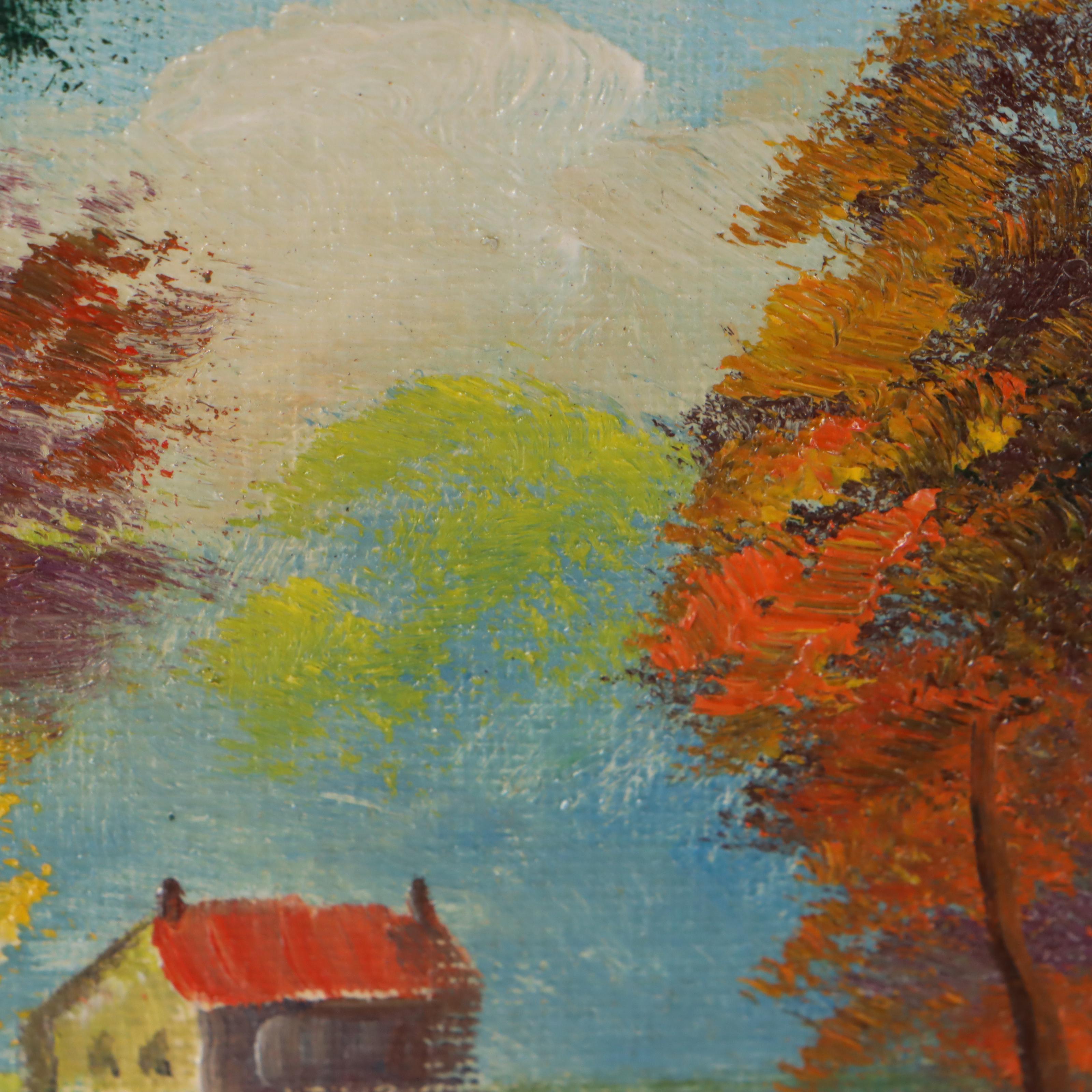 Carl Roth Oil Painting of Figure in Landscape