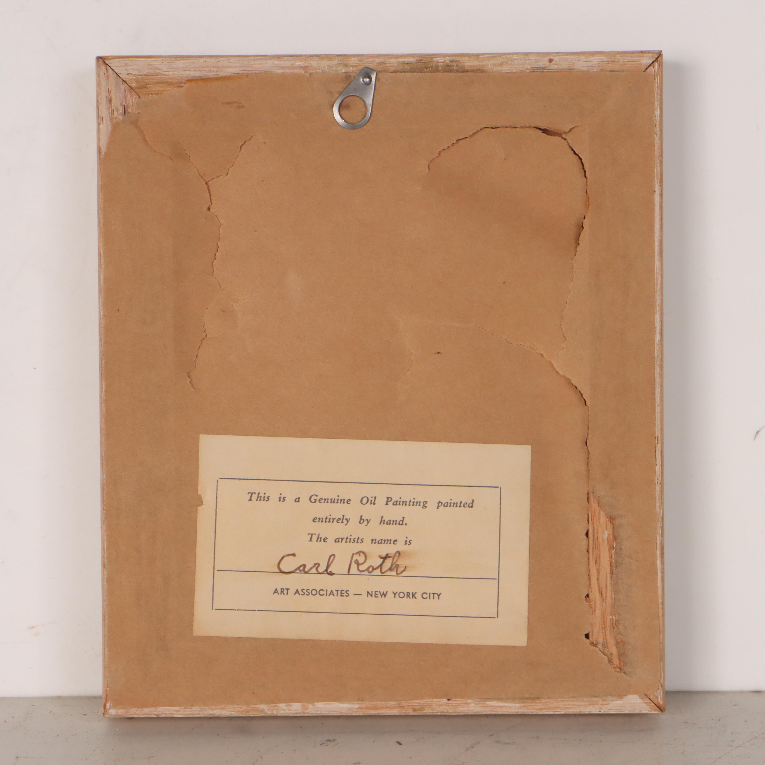 Carl Roth Oil Painting of Figure in Landscape