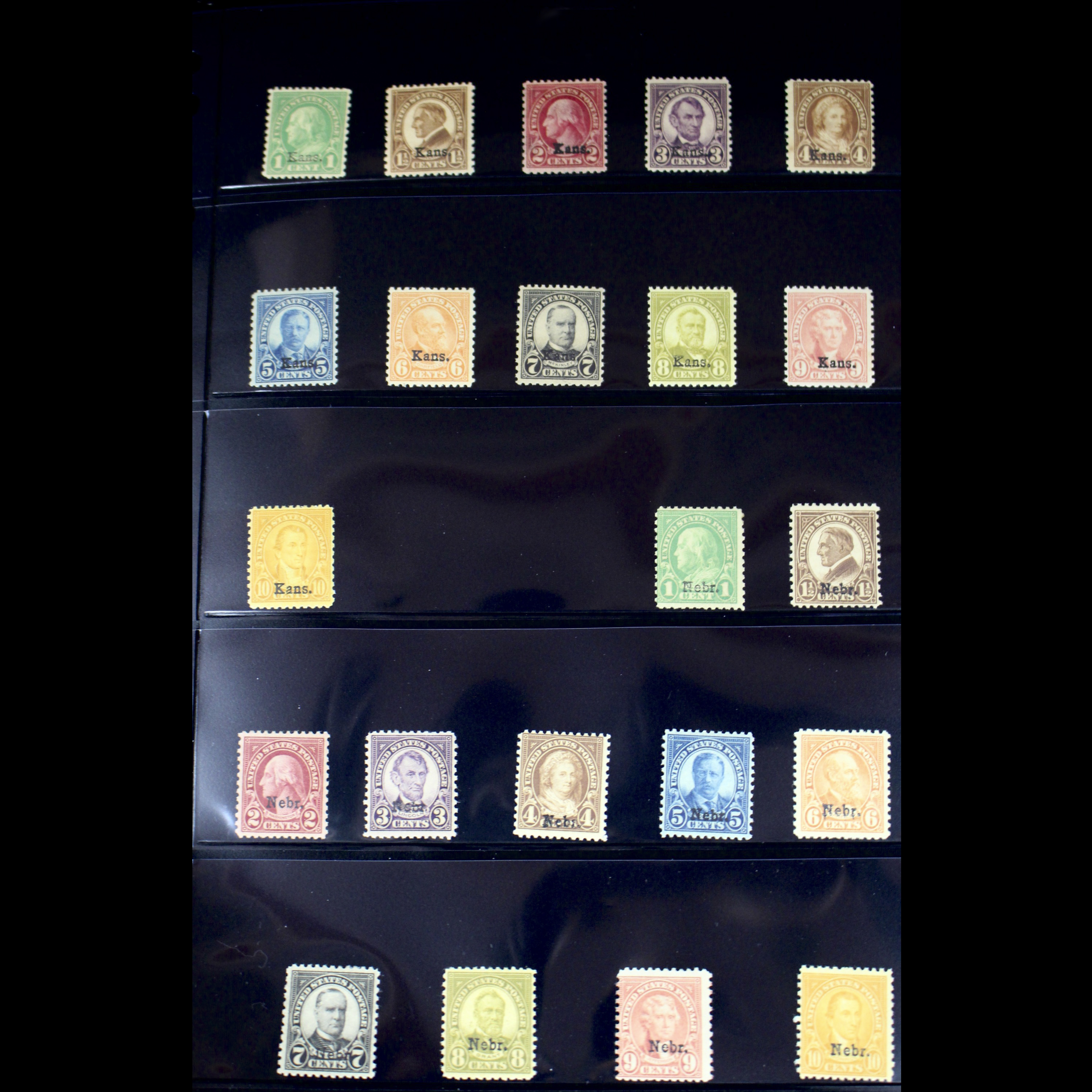 Complete Group of Kansas Nebraska Stamps - Scott#s 658-679