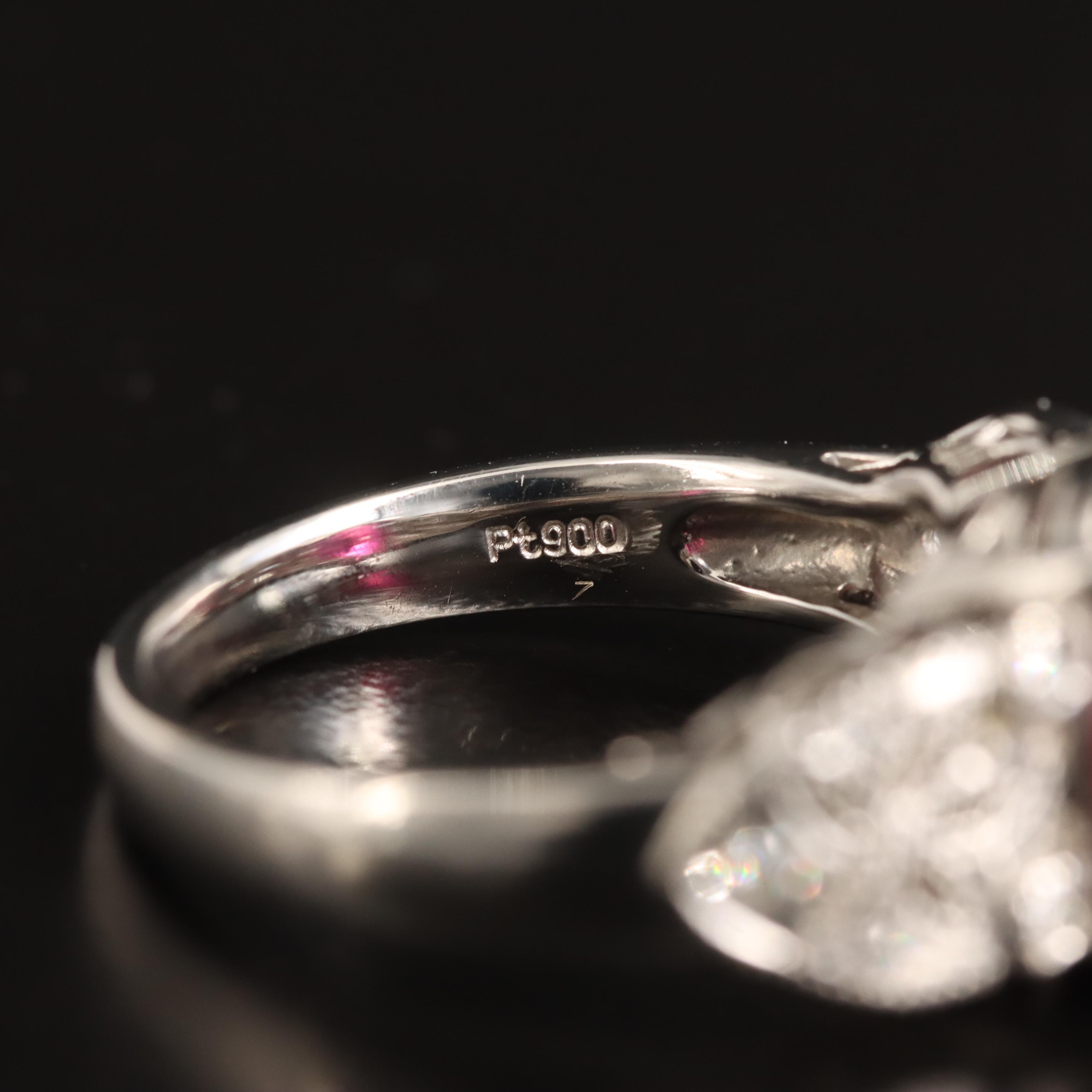 Platinum 3.79 CT Rubellite and Diamond Ring