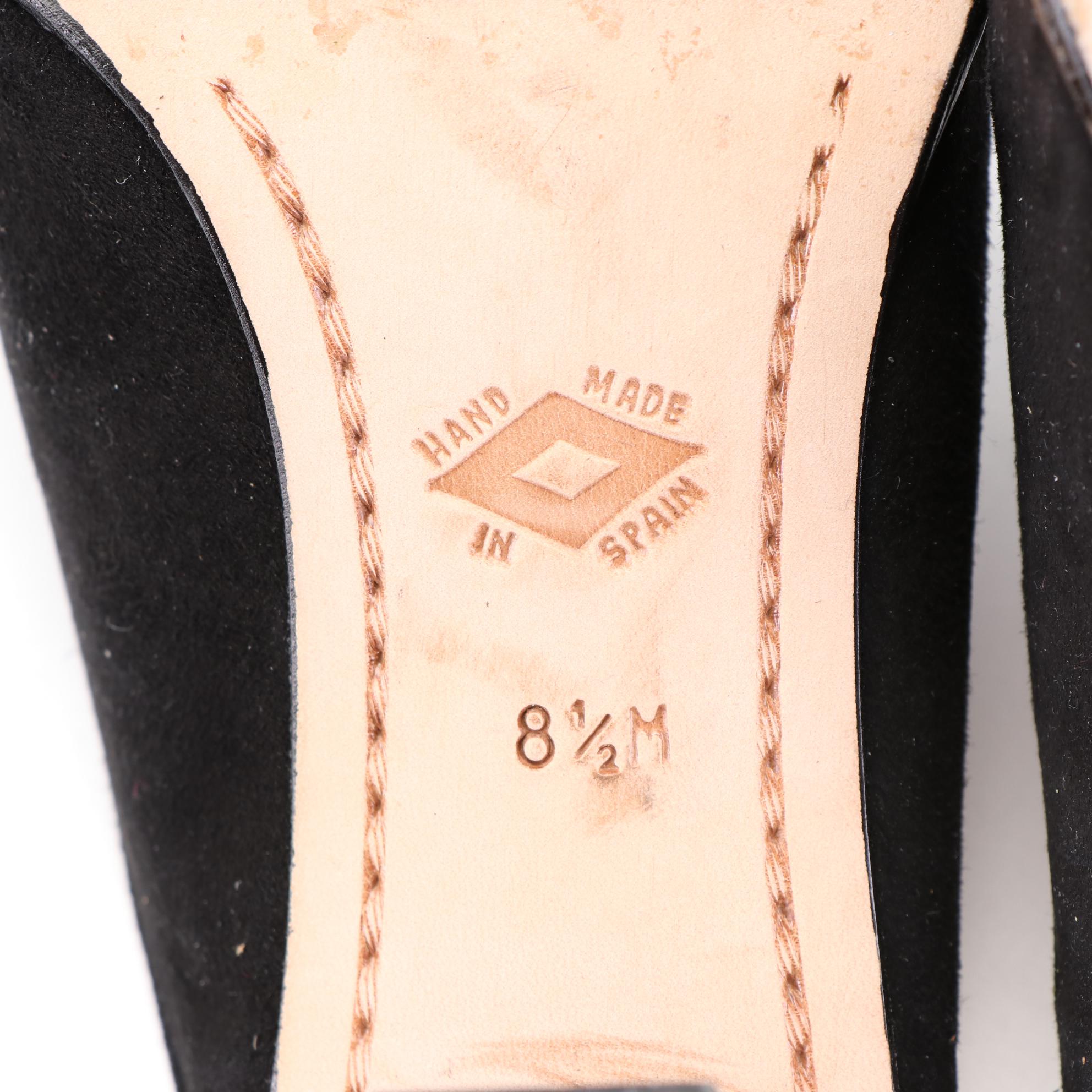 Donald J Pliner Jackson Mules in Contrast Stitched Black Suede with Box