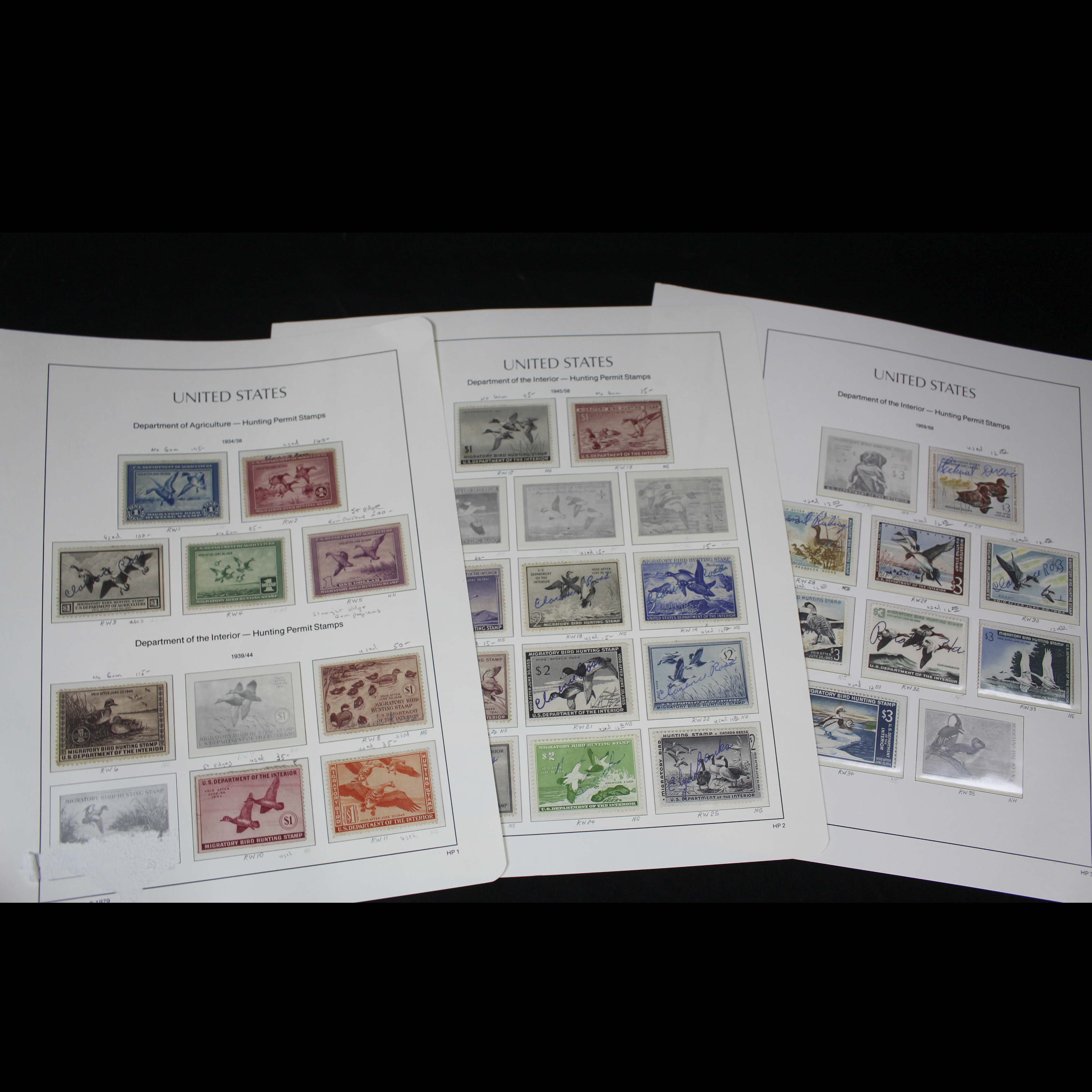 U.S. Duck Stamp Collection Including RW#s 1-6