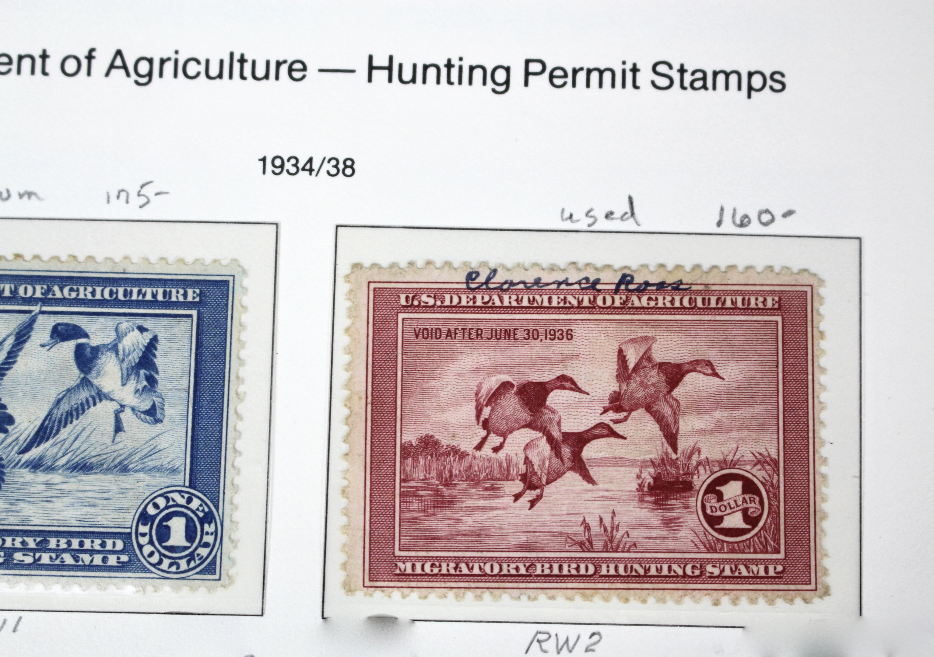 U.S. Duck Stamp Collection Including RW#s 1-6