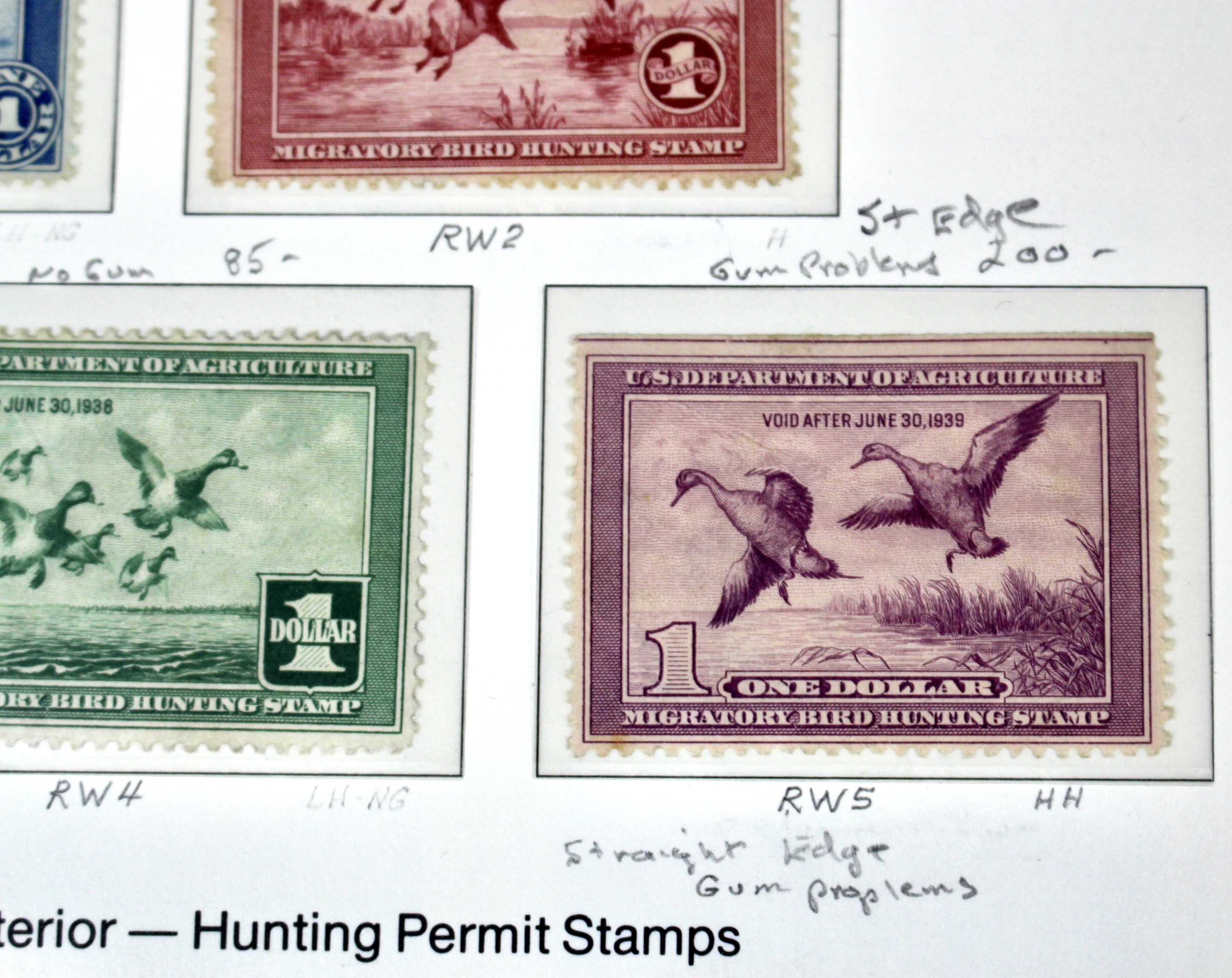 U.S. Duck Stamp Collection Including RW#s 1-6