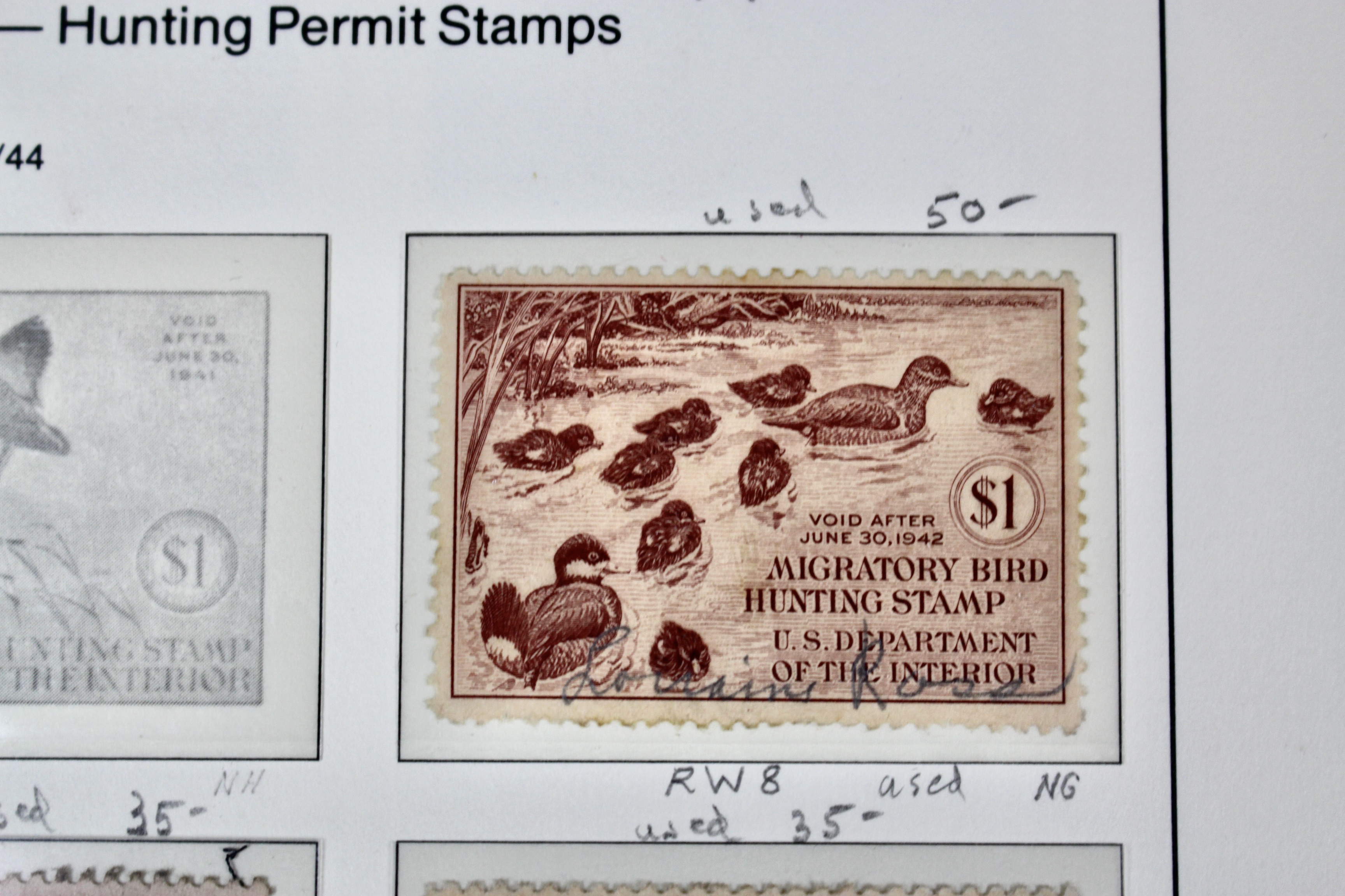 U.S. Duck Stamp Collection Including RW#s 1-6