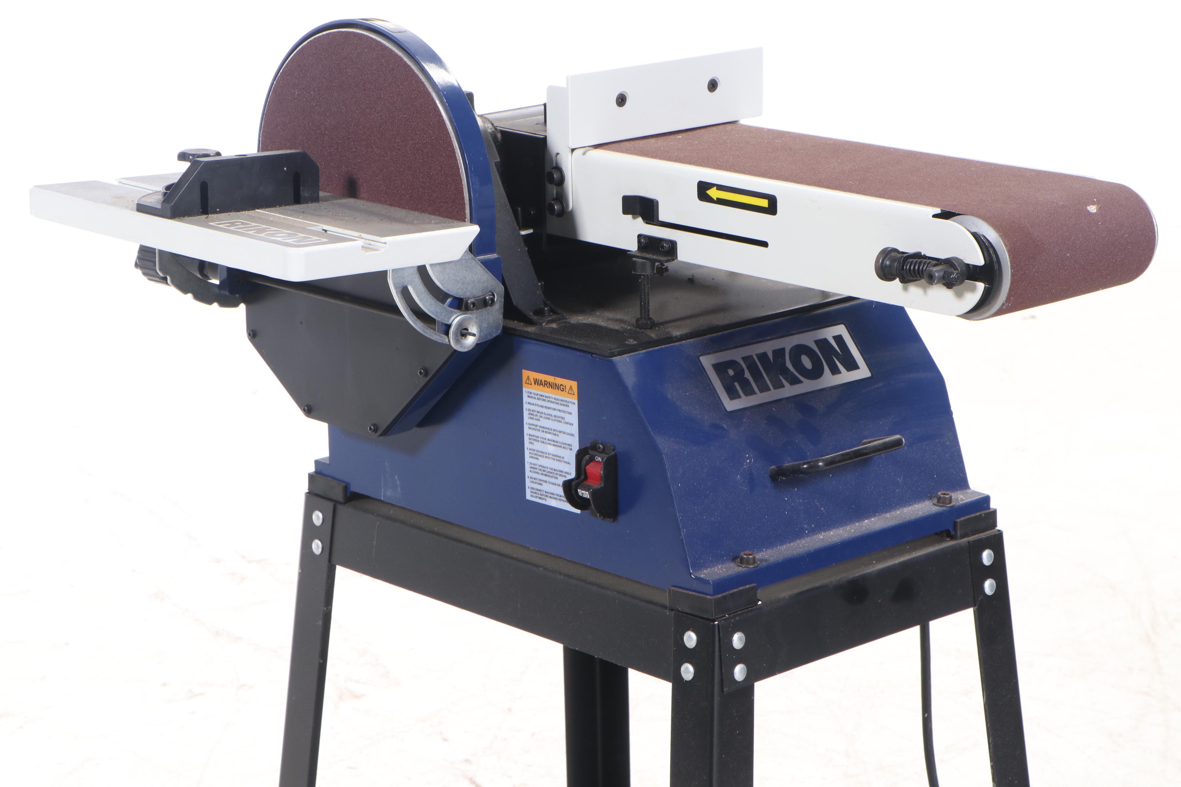 Rikon Belt and Disc Sander on Portable Bench