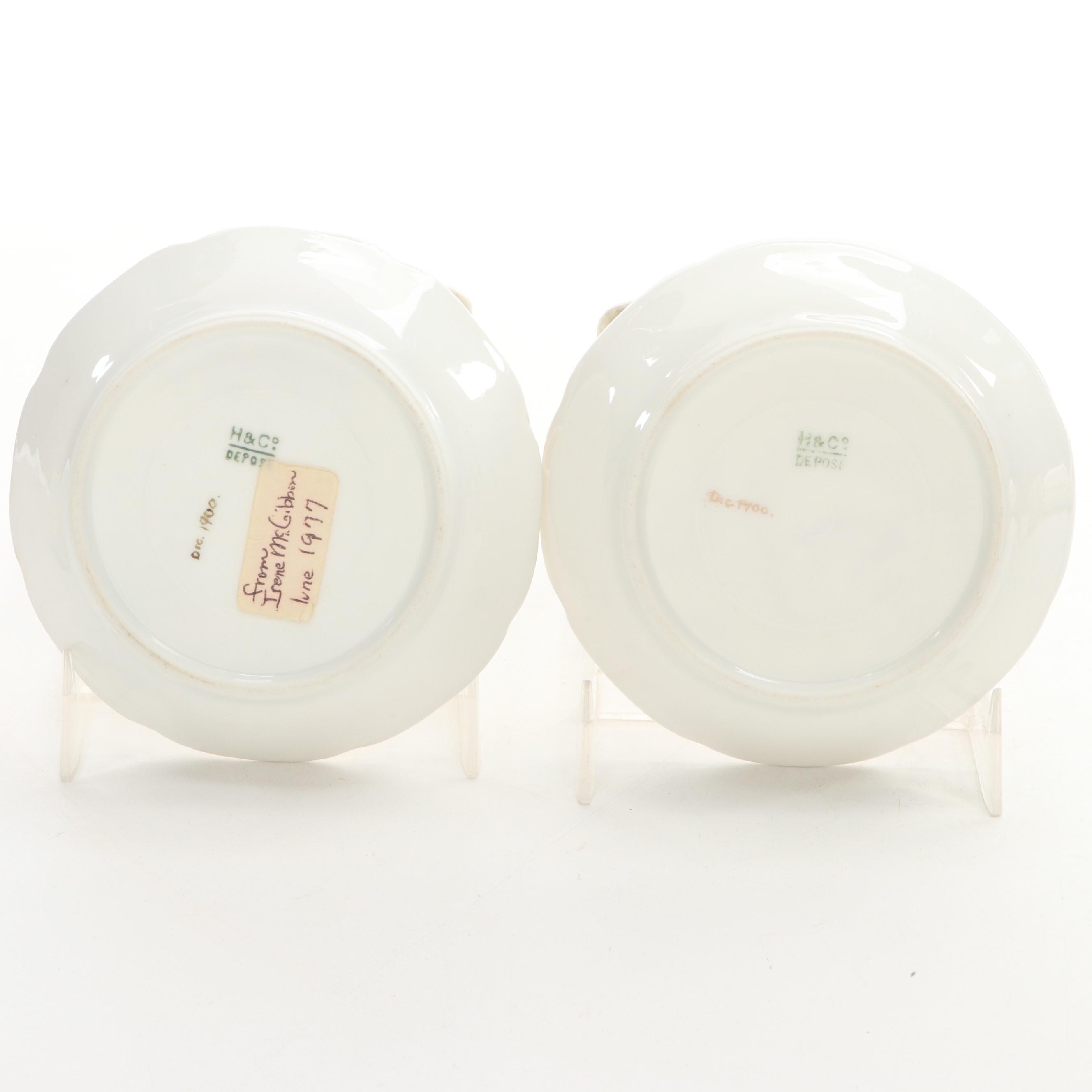 Haviland & Co. Hand-Painted Floral Motif Porcelain Demitasse Cups, circa 1900