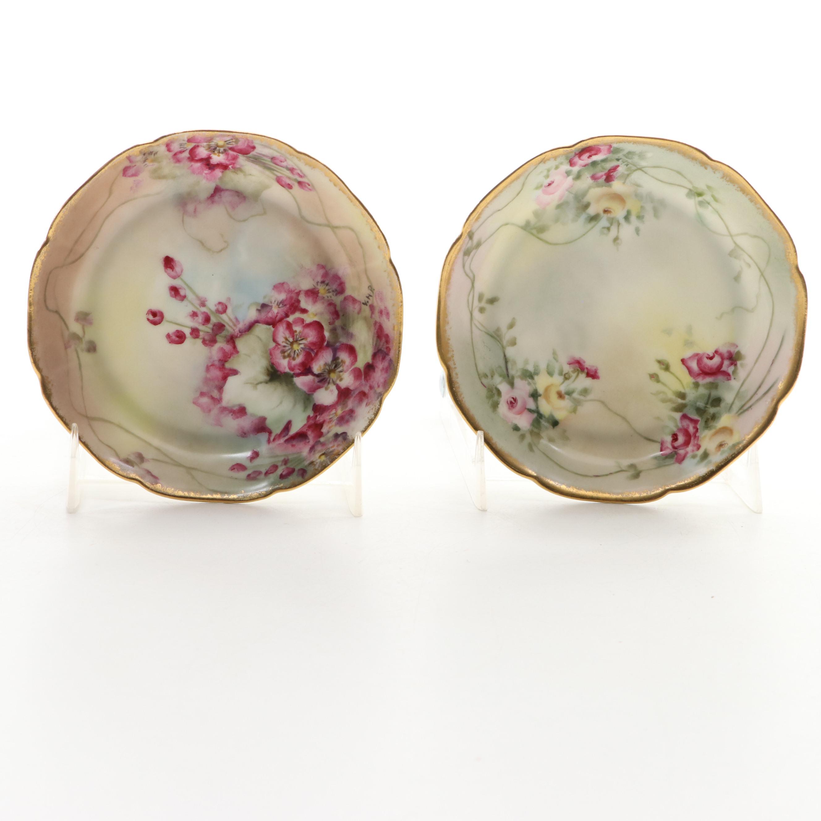 Haviland & Co. Hand-Painted Floral Motif Porcelain Demitasse Cups, circa 1900