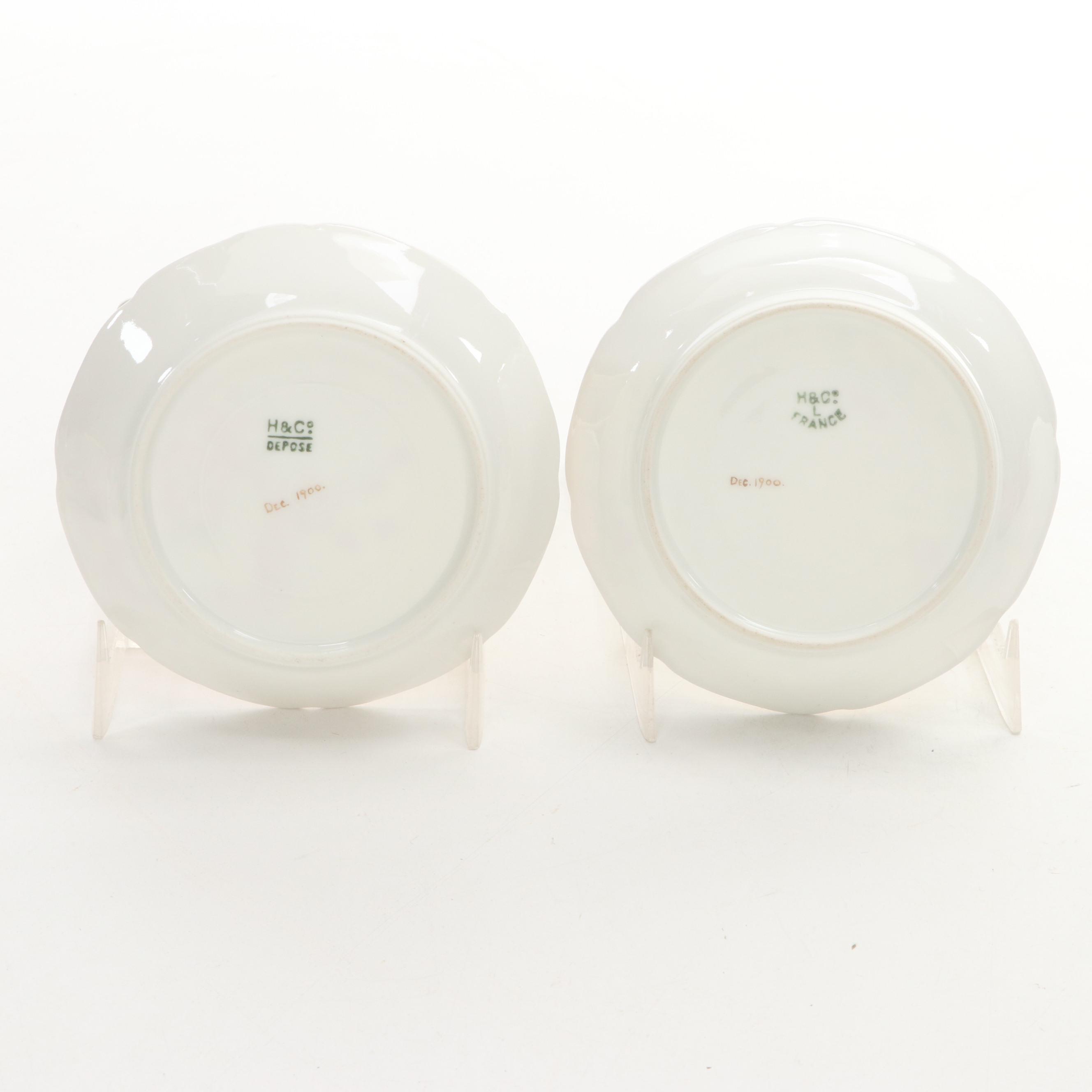 Haviland & Co. Hand-Painted Floral Motif Porcelain Demitasse Cups, circa 1900