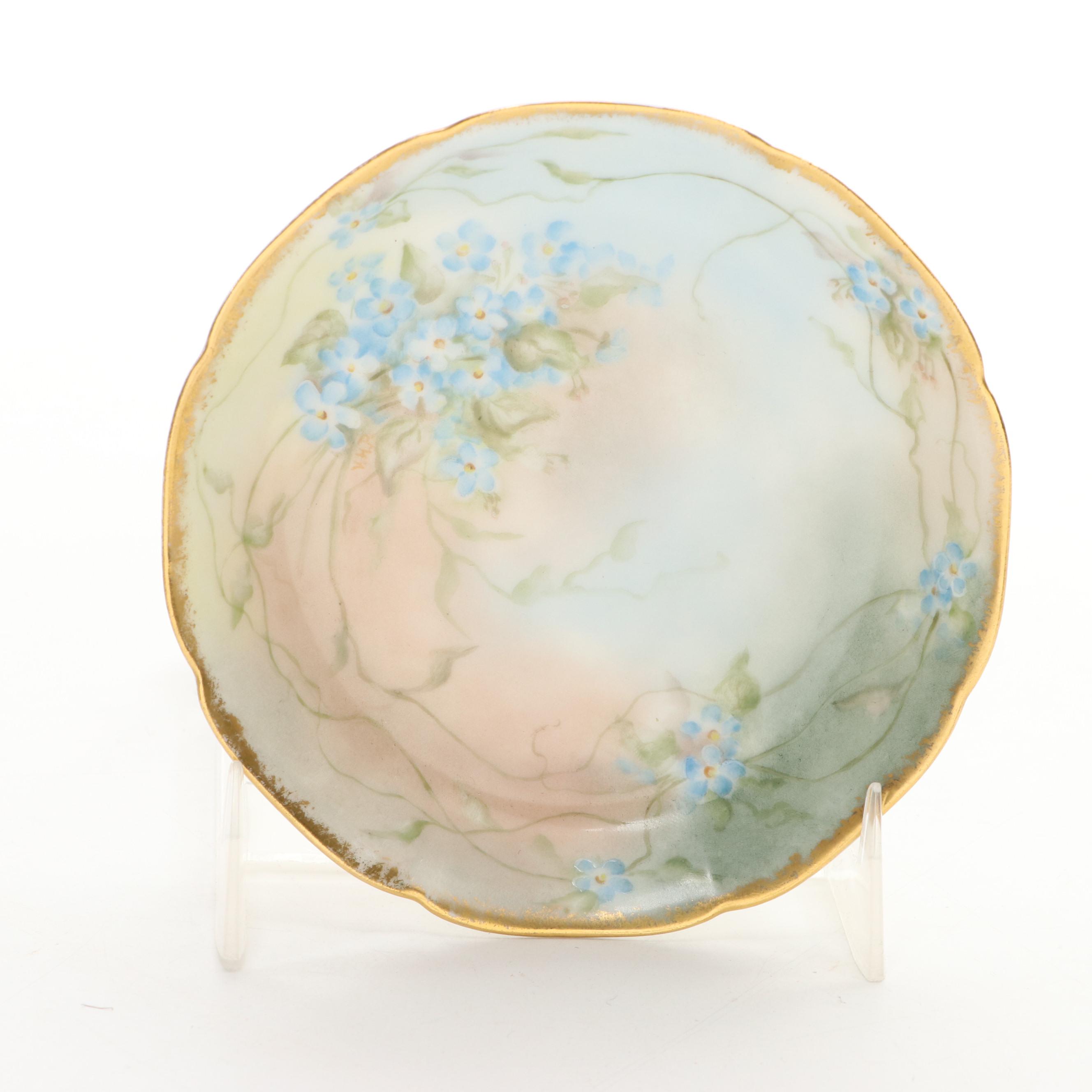 Haviland & Co. Hand-Painted Floral Motif Porcelain Demitasse Cups, circa 1900