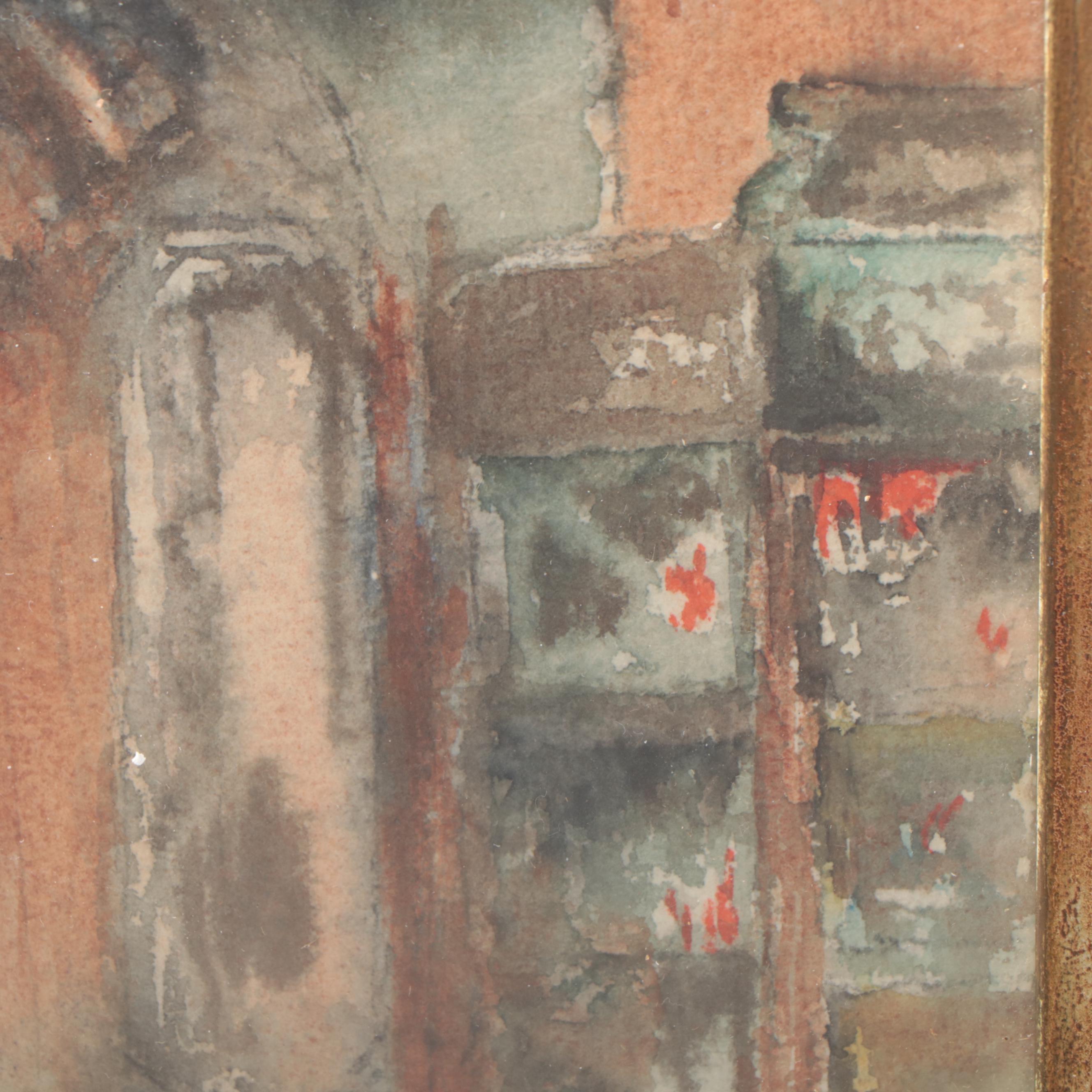 Watercolor Painting of Alcove, Late 20th Century