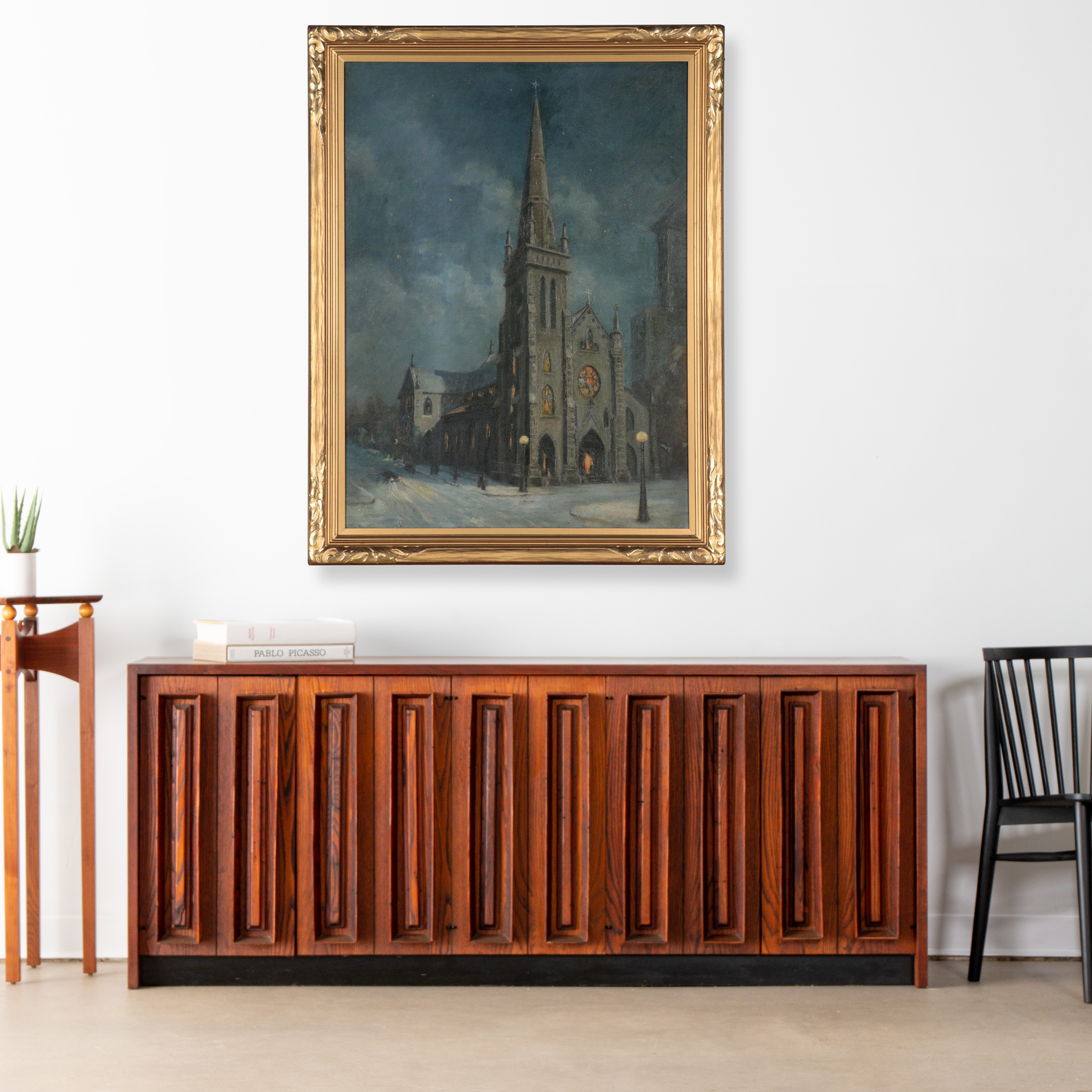 R. Thomas Maston Oil Painting "Christmas Eve at Old St Patrick's Church"