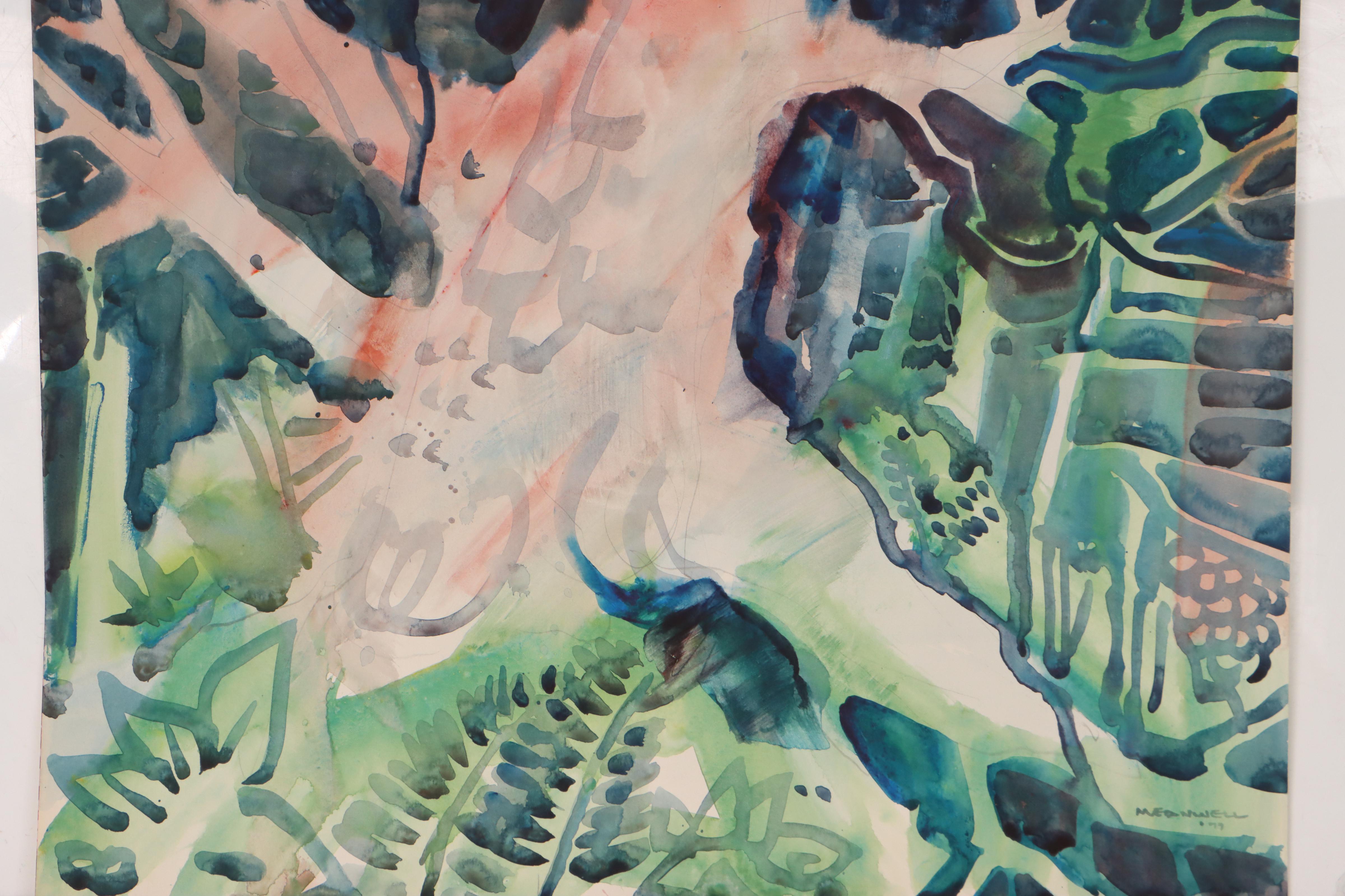 Jack Meanwell Landscape Watercolor Painting, 1979