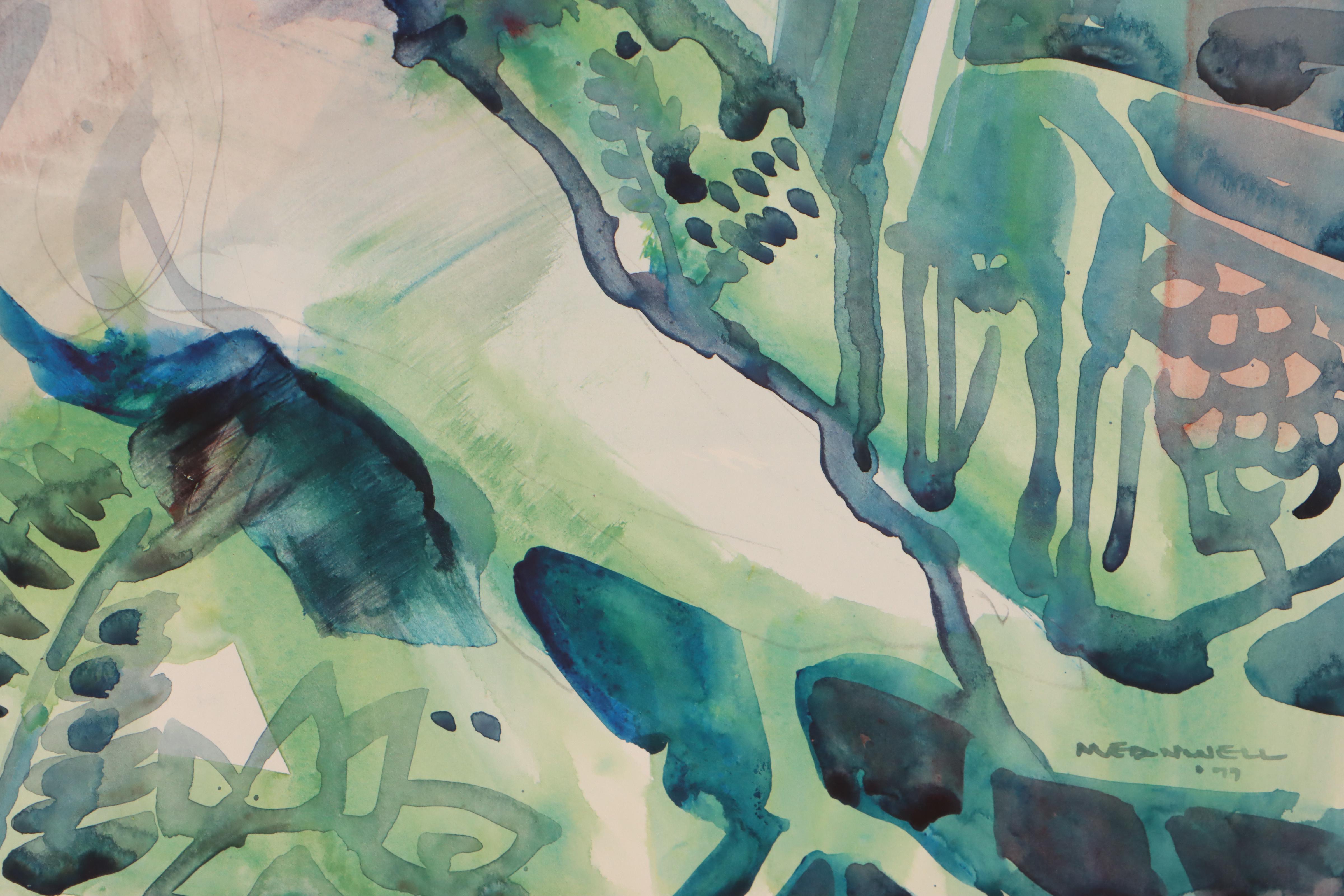 Jack Meanwell Landscape Watercolor Painting, 1979