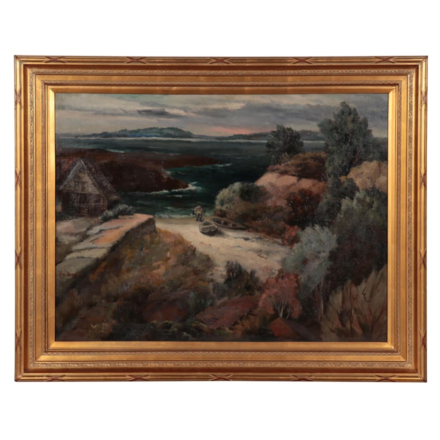 Joseph Raskin Landscape Oil Painting, Early 20th Century
