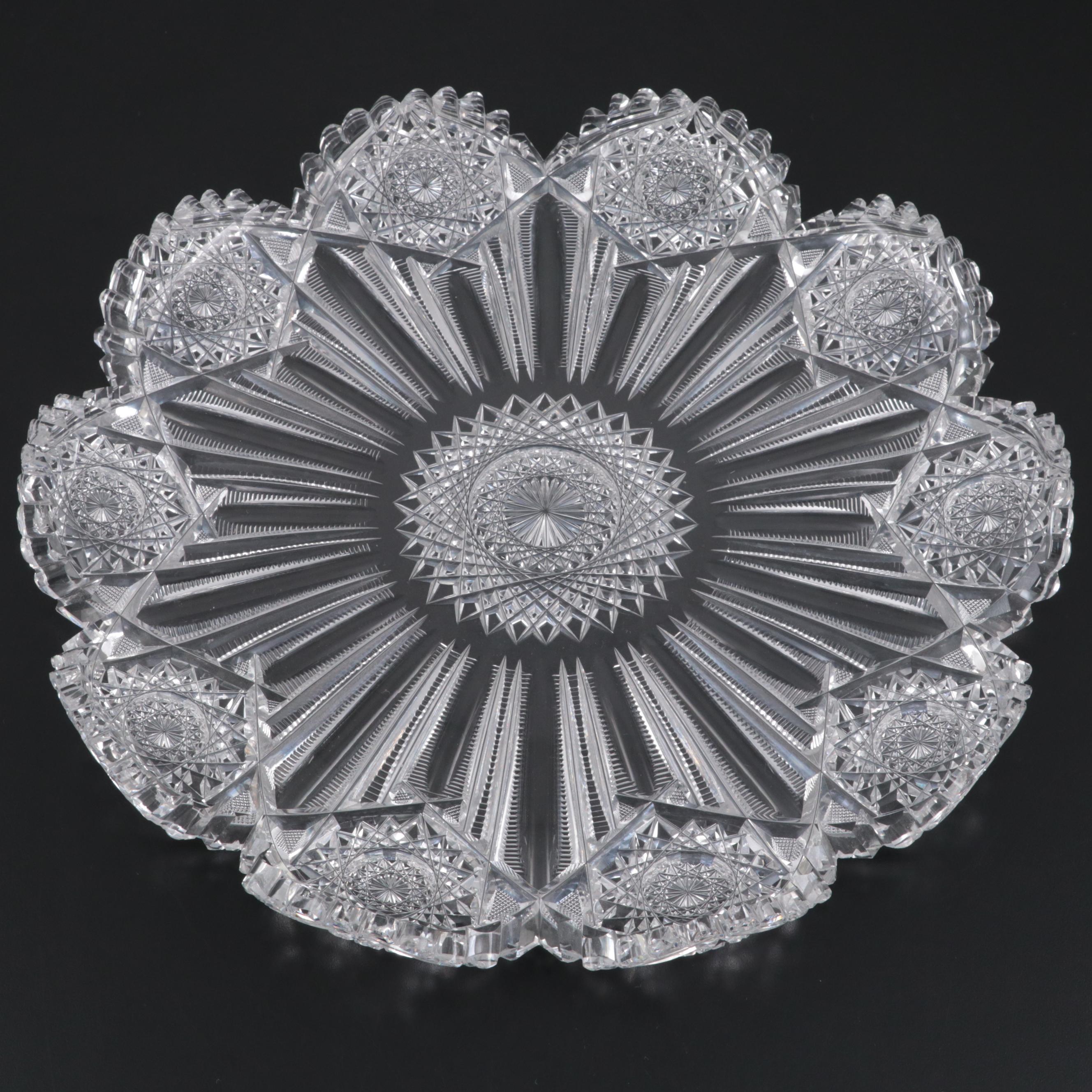 J. Hoare & Co. "Hindoo" American Brilliant Cut Glass Tray, Late 19th Century