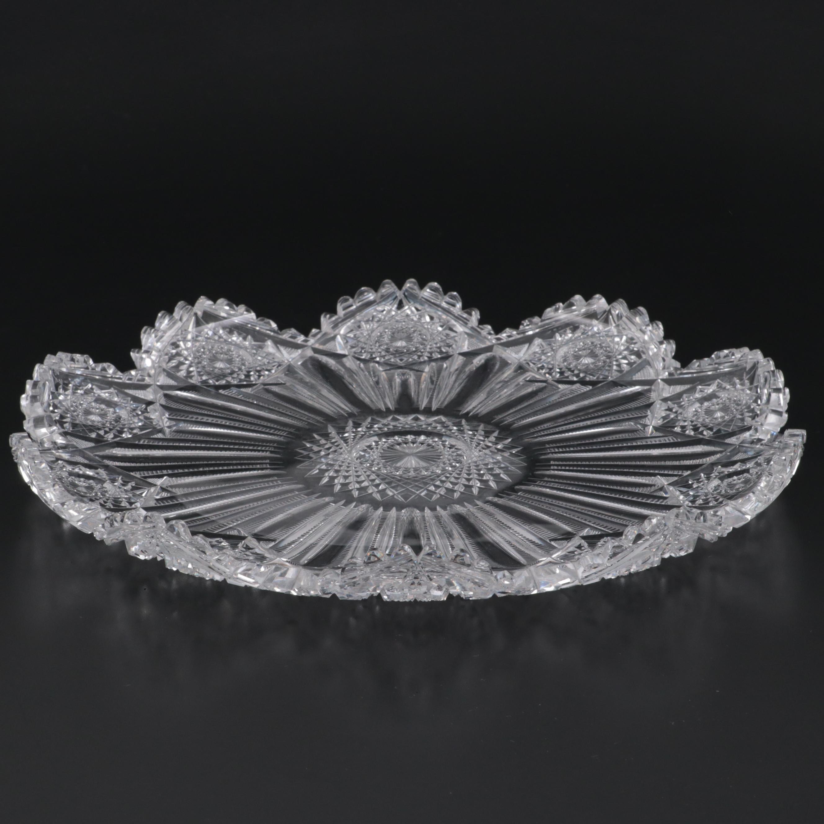 J. Hoare & Co. "Hindoo" American Brilliant Cut Glass Tray, Late 19th Century