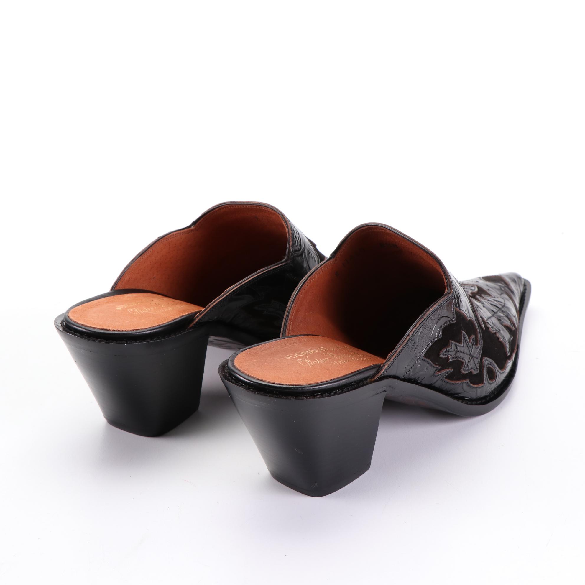 Donald J Pliner Western Couture Collection Italo Mules in Leather/Suede with Box