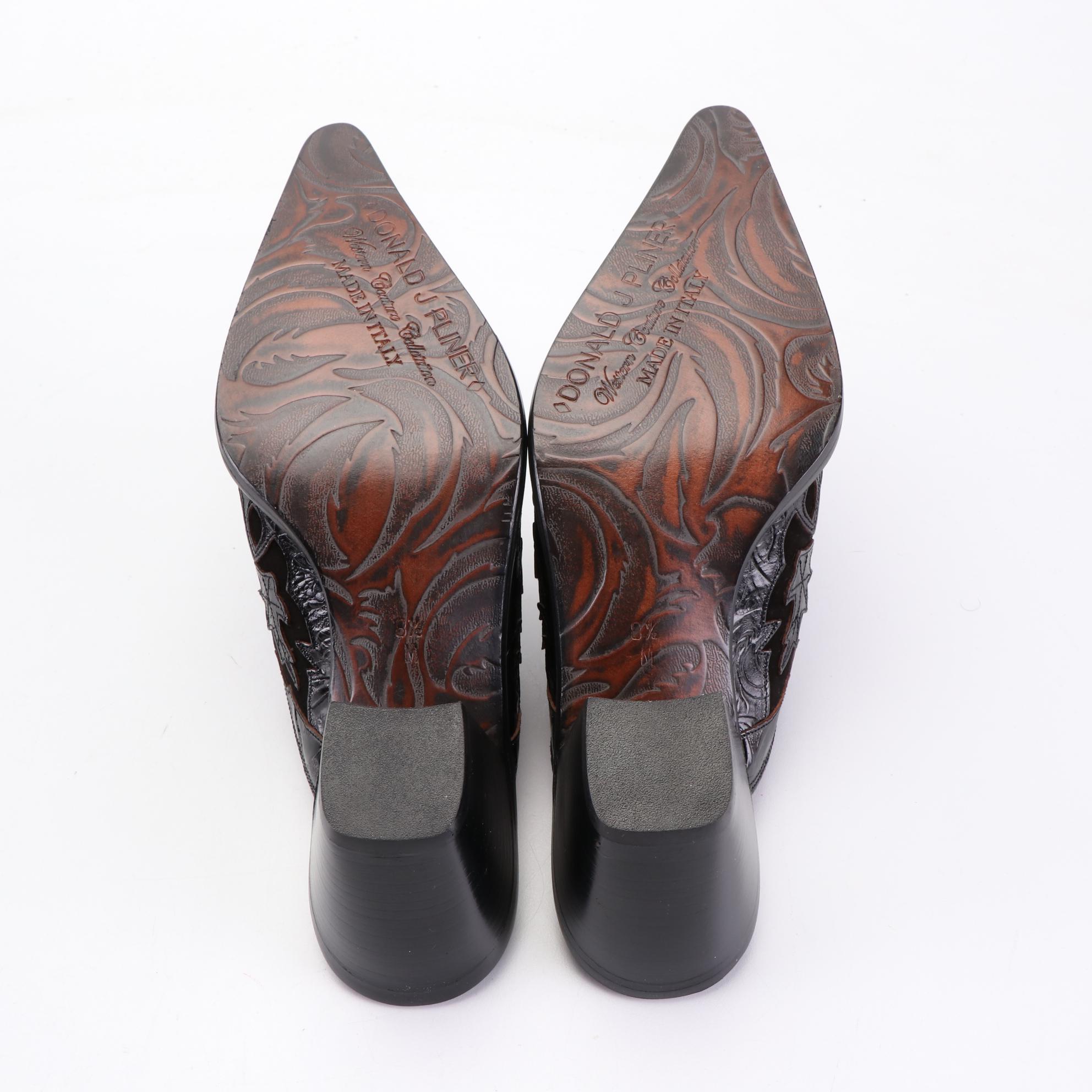 Donald J Pliner Western Couture Collection Italo Mules in Leather/Suede with Box