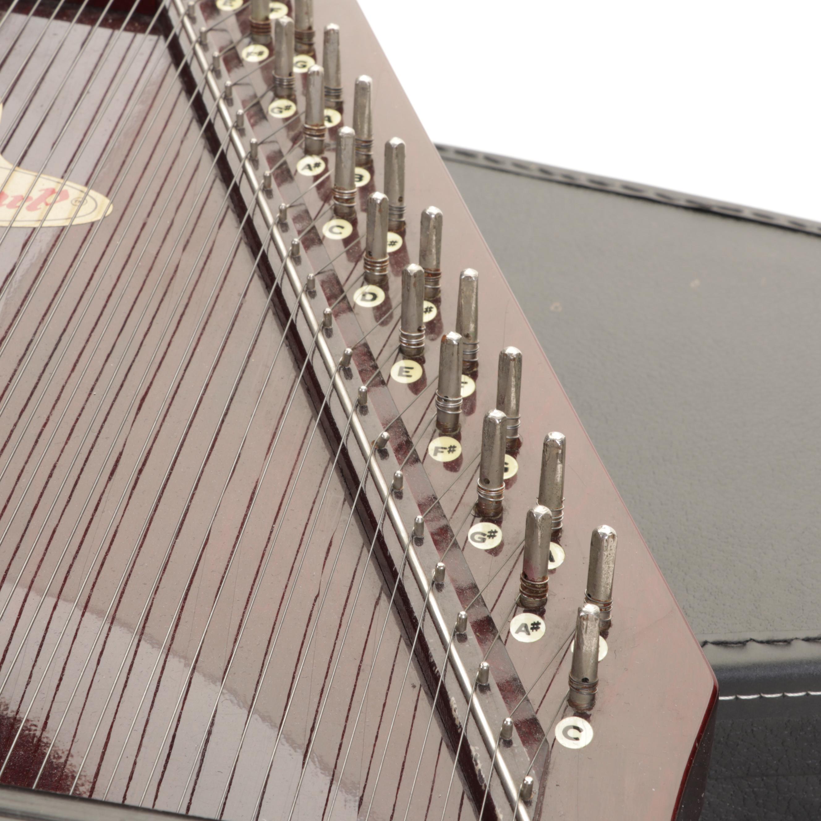 W.T. Armstrong Flute and 36-String Sekova Chromaharp Autoharp With Cases