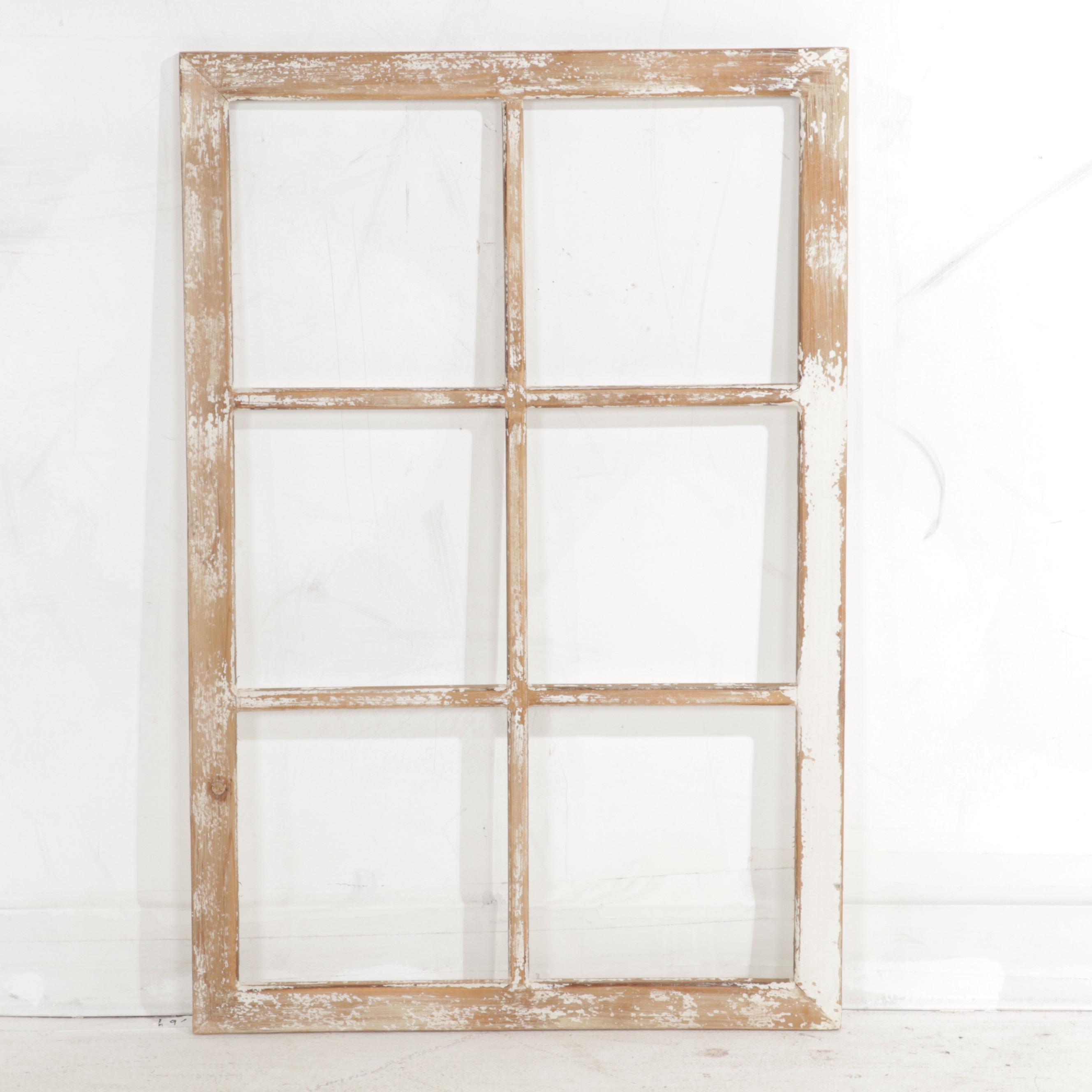 Pair of Farmhouse Style Six-Pane Window Frames