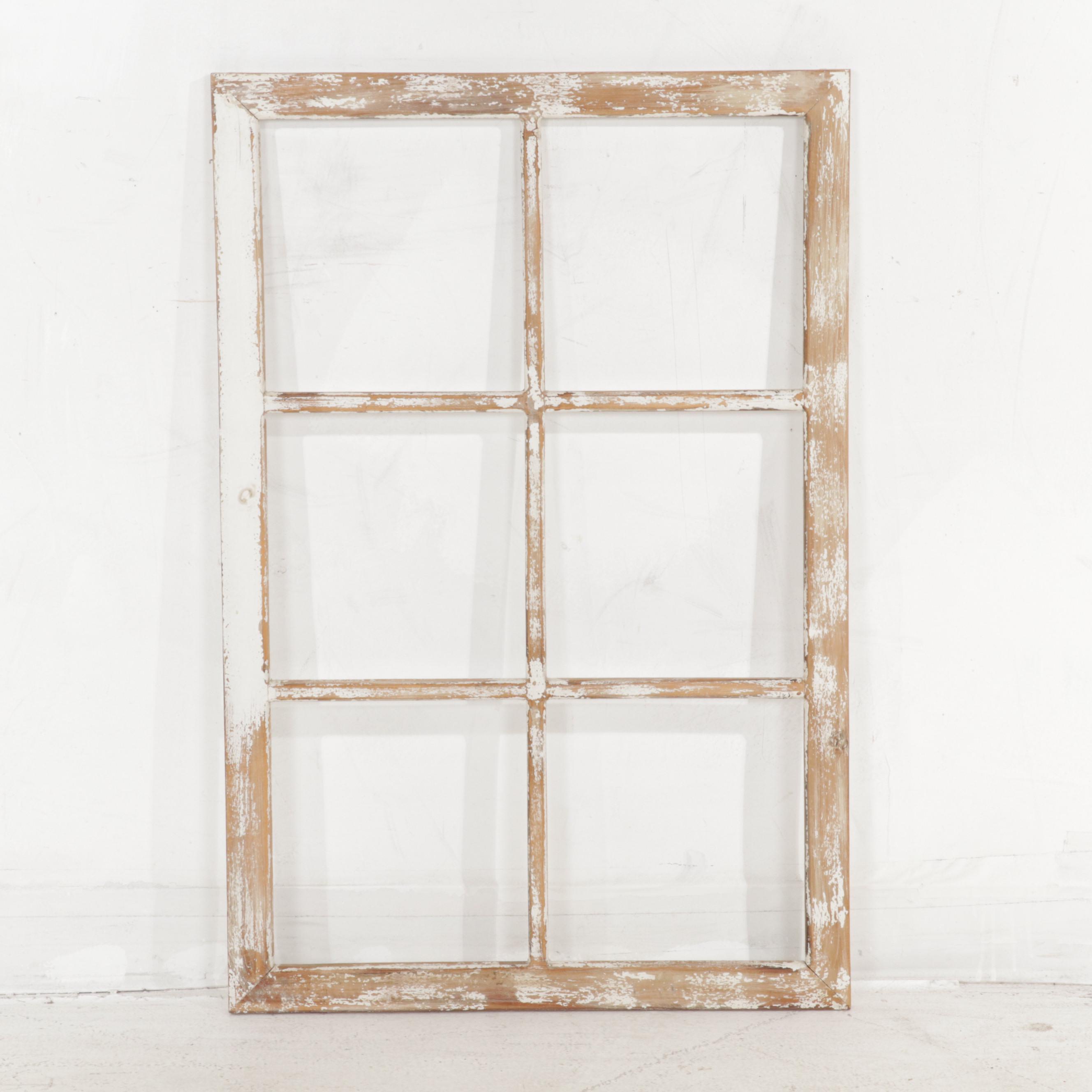 Pair of Farmhouse Style Six-Pane Window Frames
