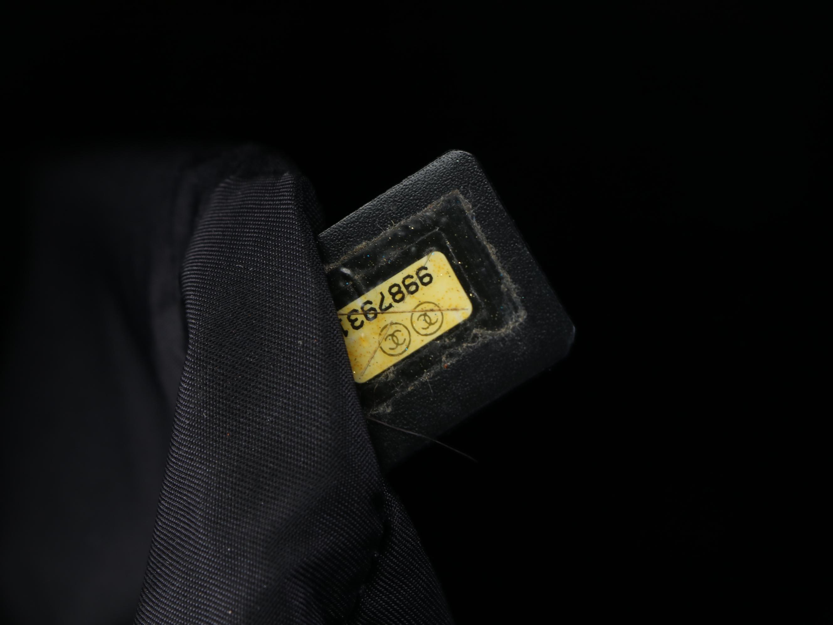 Chanel Travel Line Tote Bag in Black Nylon Jacquard Canvas and Leather