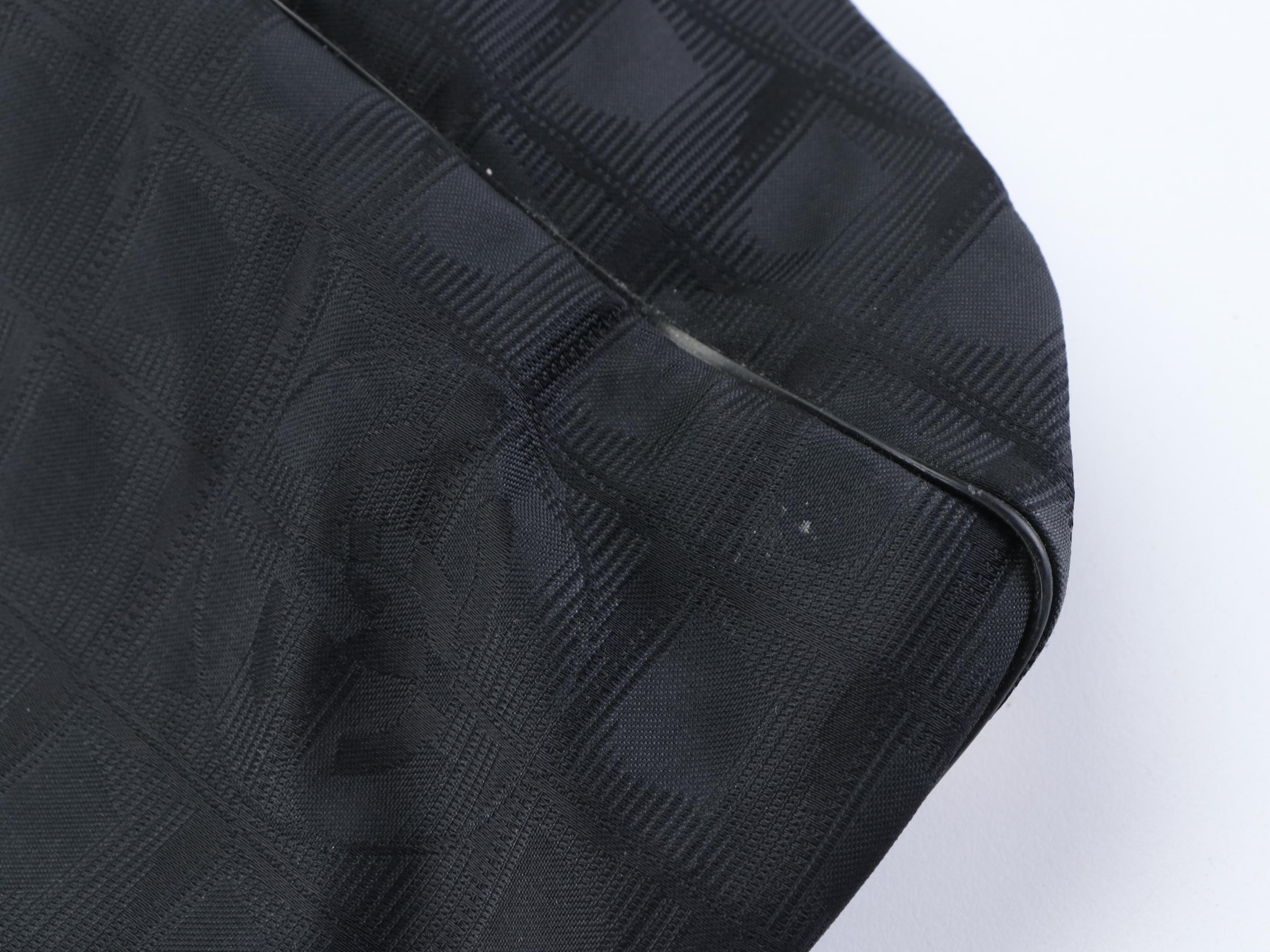 Chanel Travel Line Tote Bag in Black Nylon Jacquard Canvas and Leather