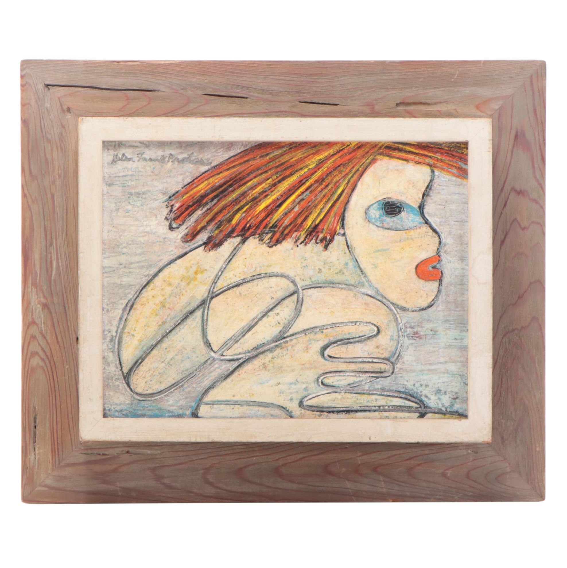 Helen Frank Protas Oil Painting "On Your Mark, Go"