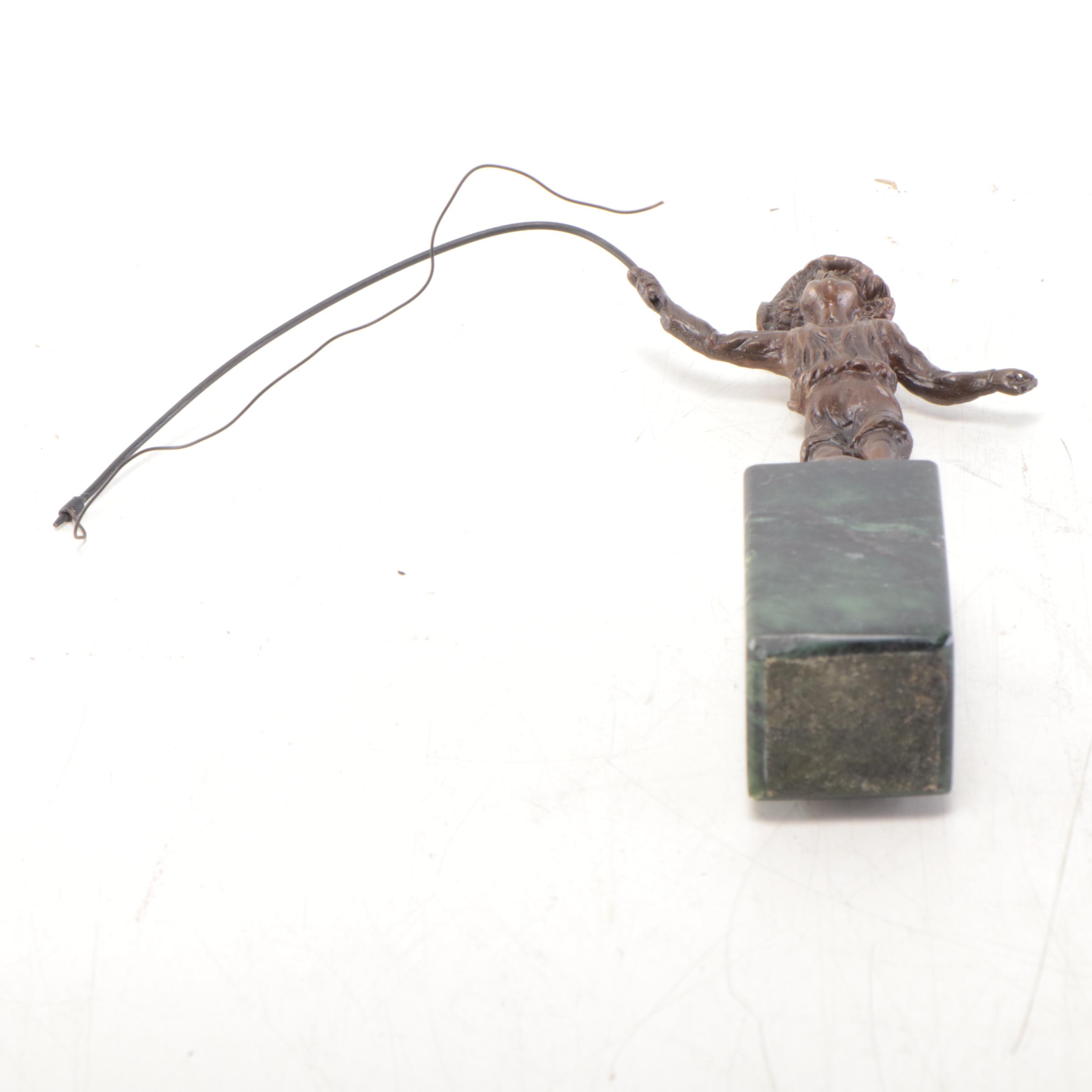 Bronze Sculpture After Franz Iffland of Boy Fishing, Early 20th Century