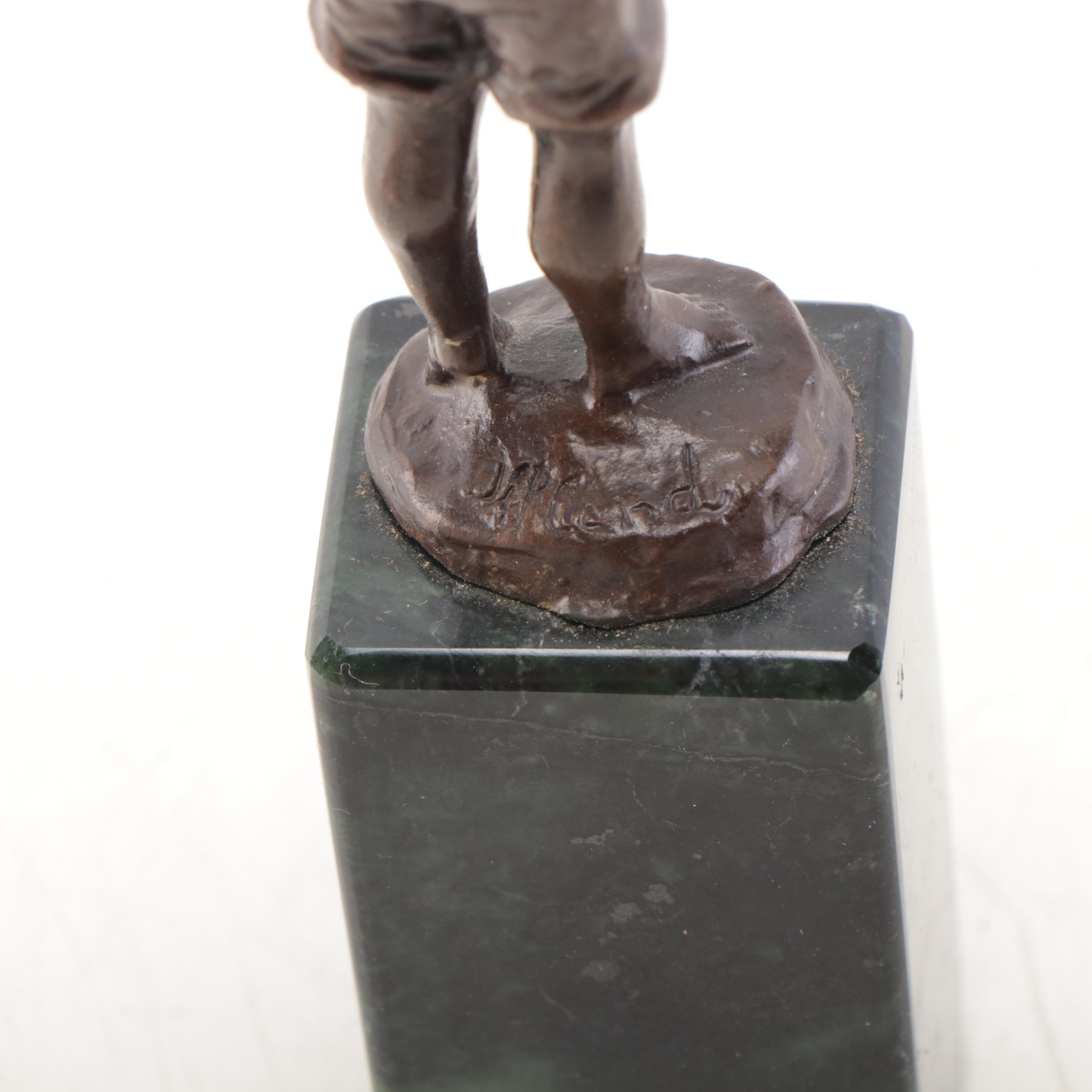 Bronze Sculpture After Franz Iffland of Boy Fishing, Early 20th Century