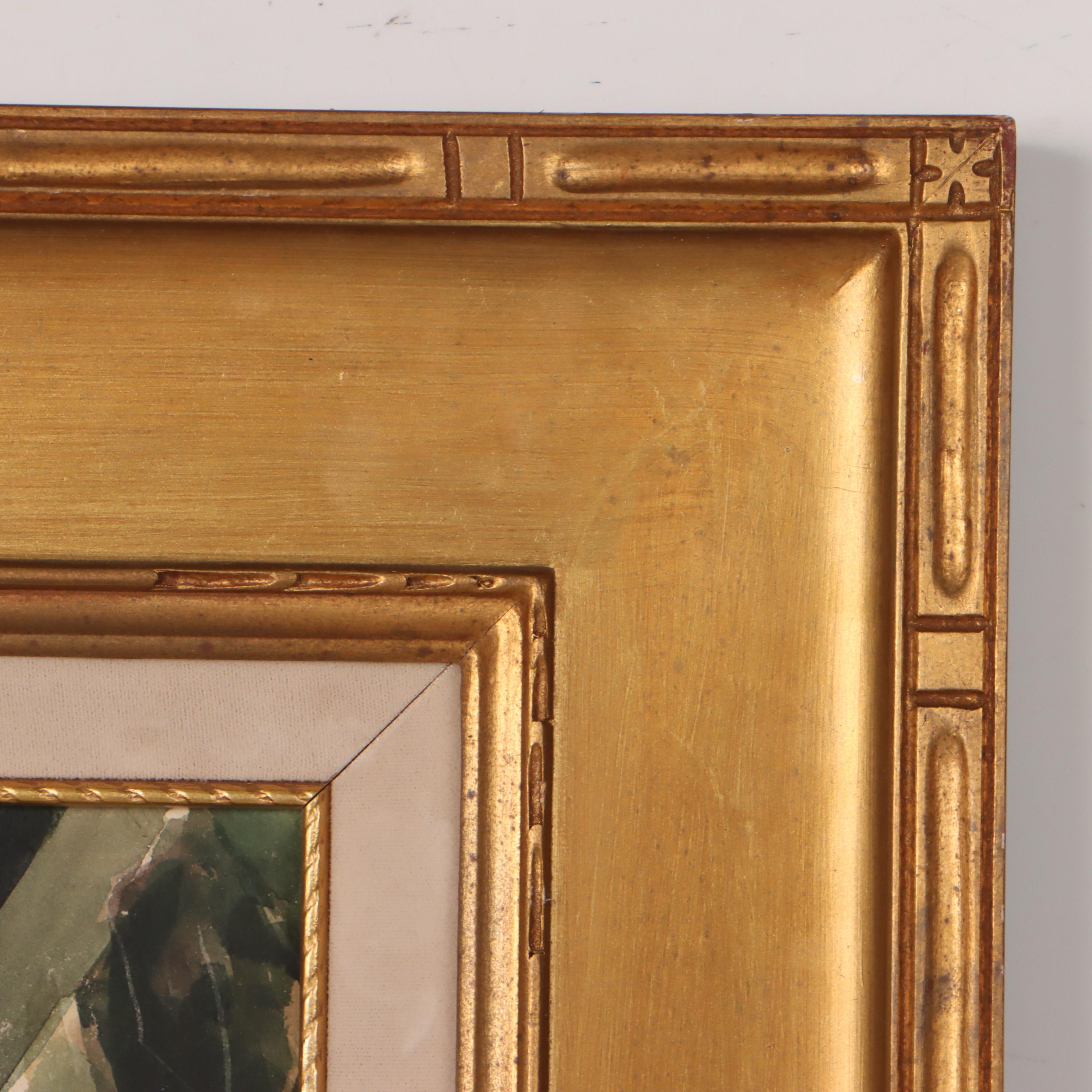 William R. Hollingsworth, Jr. Landscape Watercolor Painting of Wagon