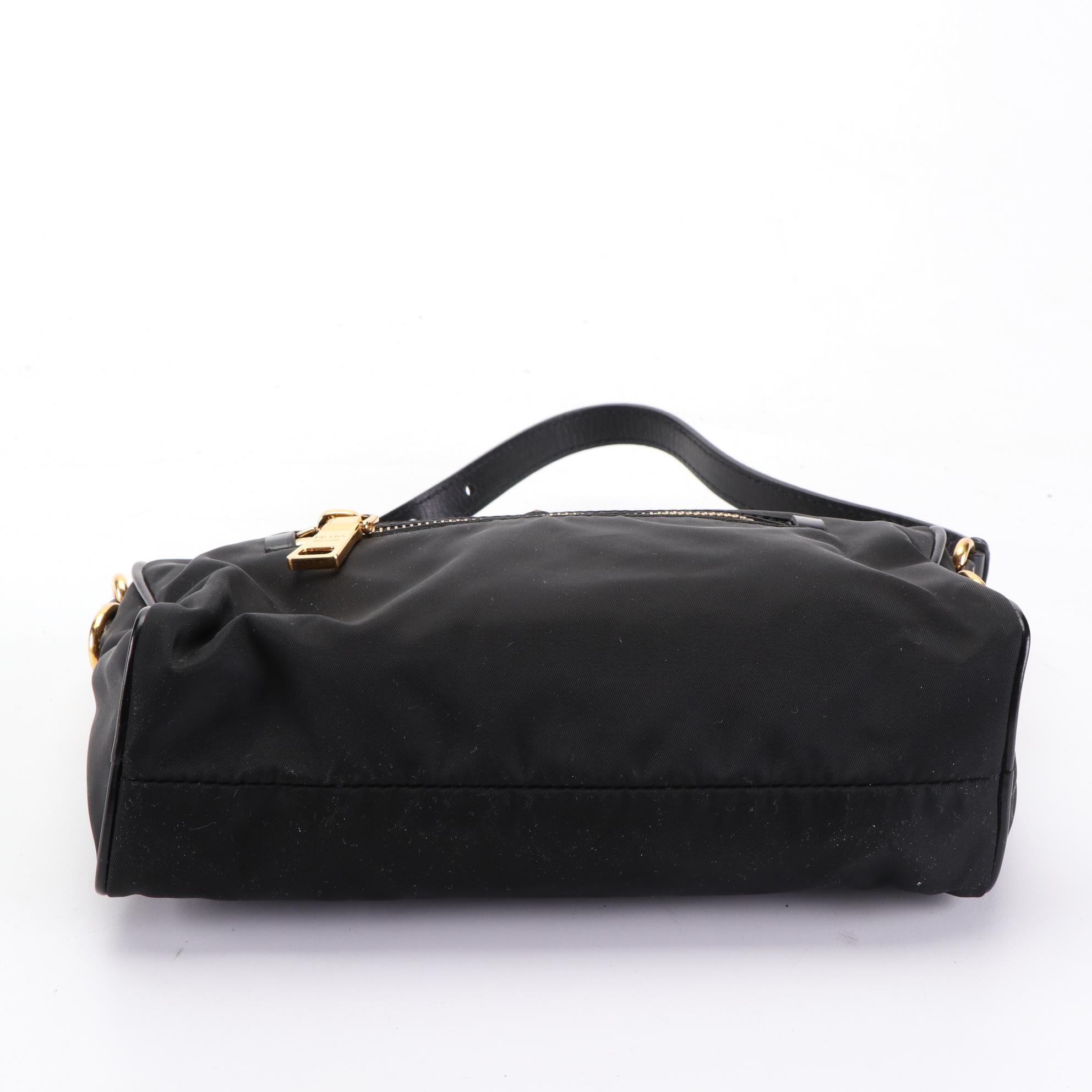 Prada Small Handbag in Nylon and Leather Trim