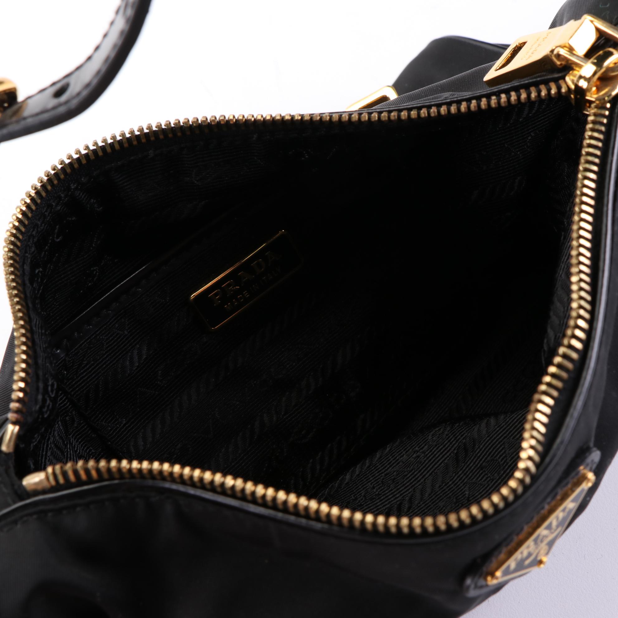 Prada Small Handbag in Nylon and Leather Trim